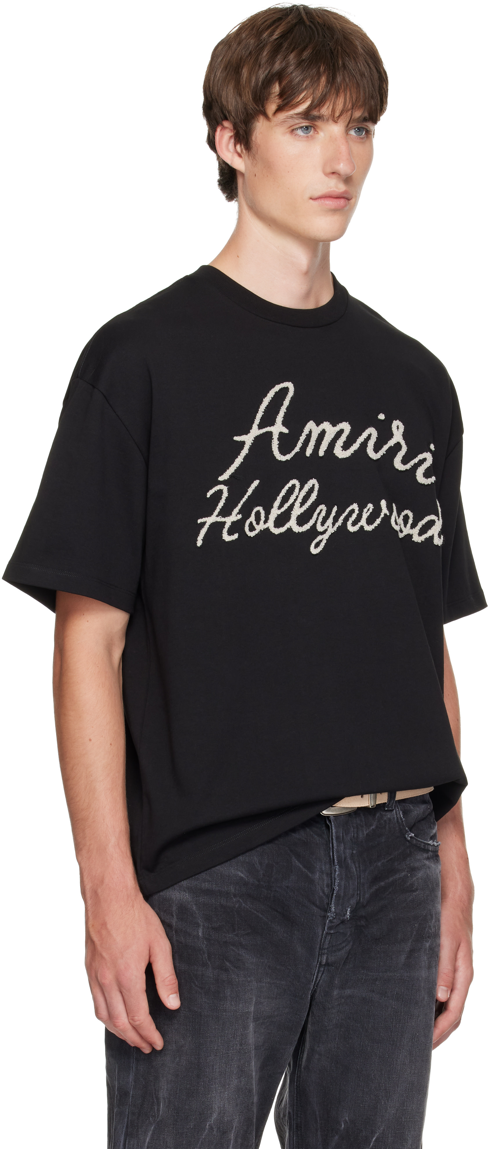 AMIRI Lサイズ Hollywood Tシャツ ブラック AMIRI: Black 'Amiri Hollywood' Oversized T-shirt | SSENSE