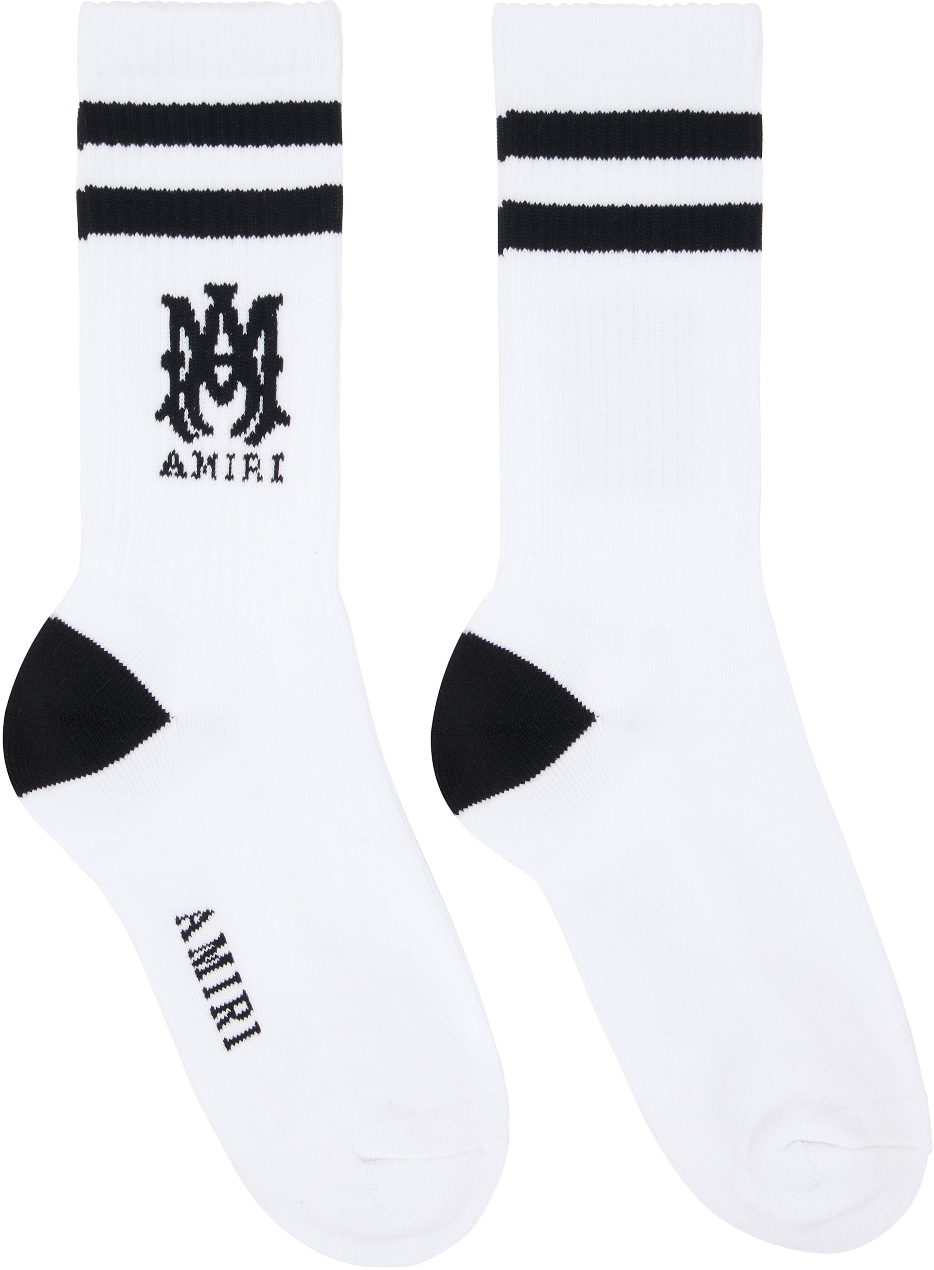 AMIRI - Chaussettes blanches à logo et à monogramme
