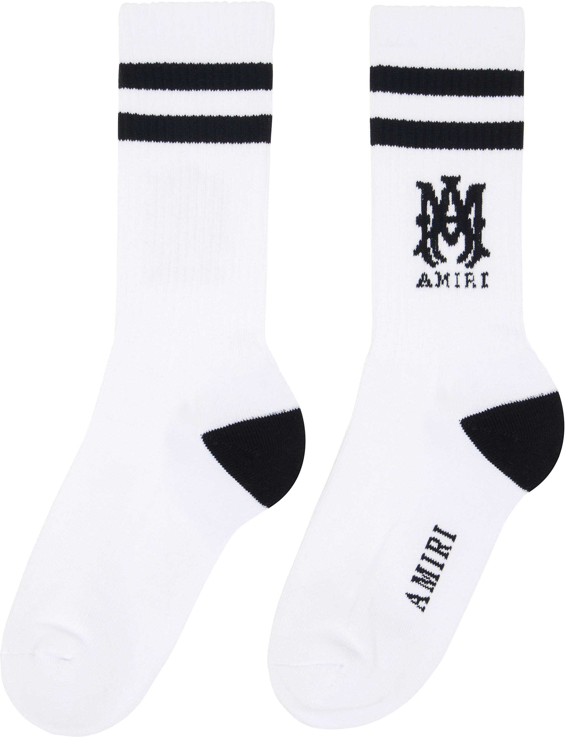 AMIRI - Chaussettes blanches à logo et à monogramme