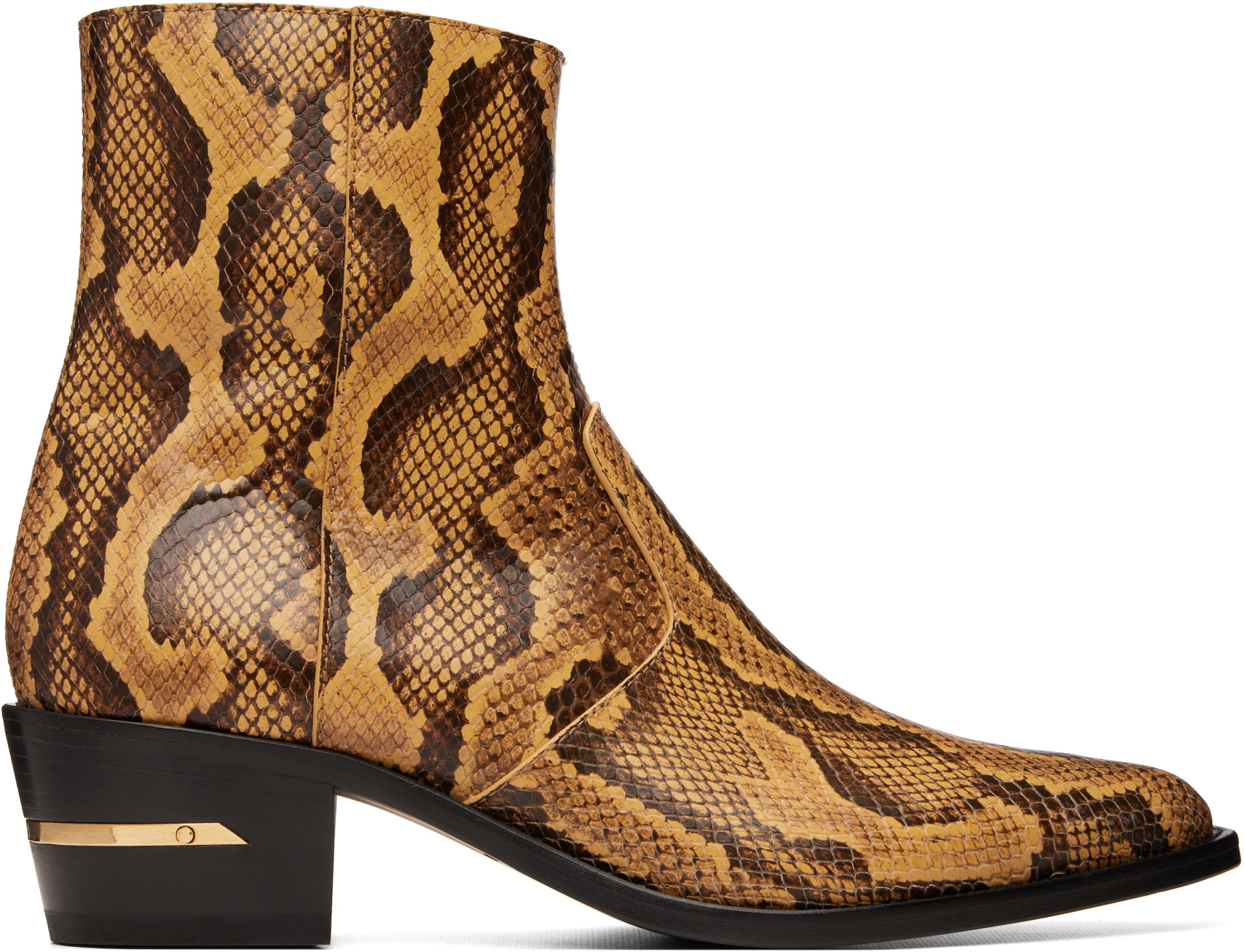 AMIRI - Beige Python Embossed Ryder Boots