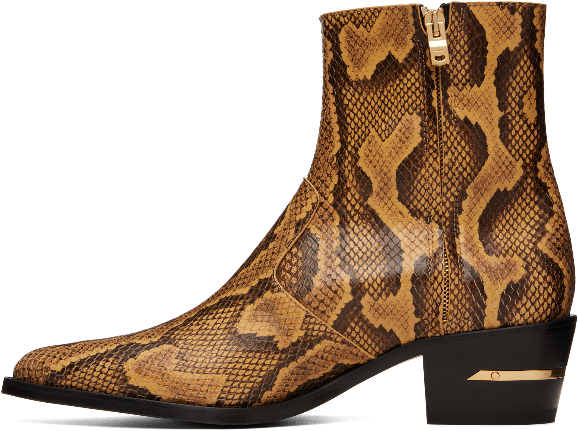 AMIRI - Beige Python Embossed Ryder Boots
