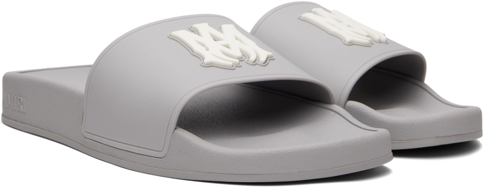 AMIRI - Gray 'MA' Pool Slides