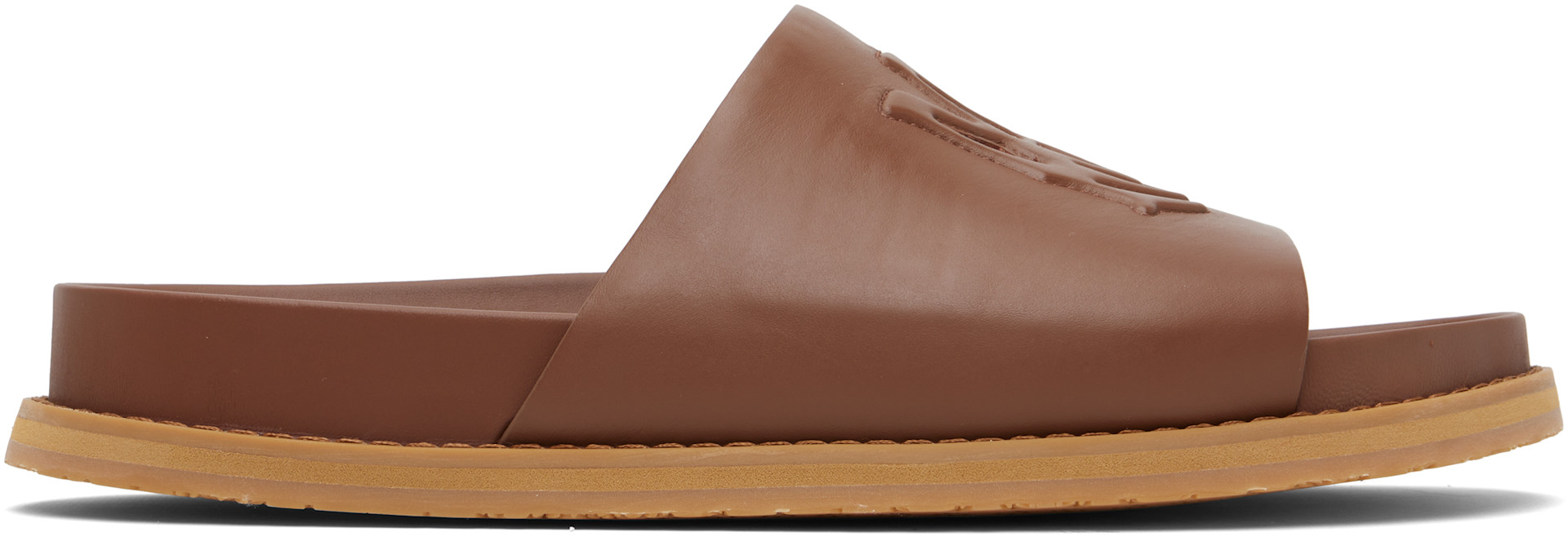AMIRI - Tan MA Leather Pool Slides