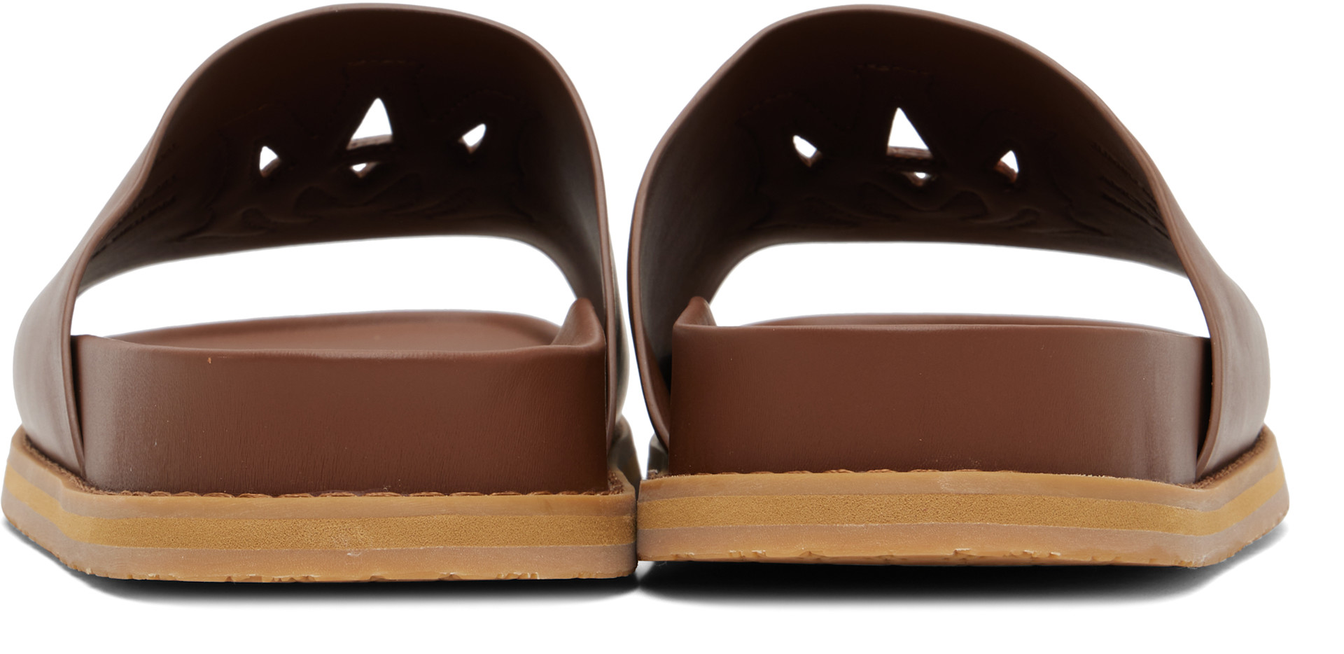 AMIRI - Tan MA Leather Pool Slides