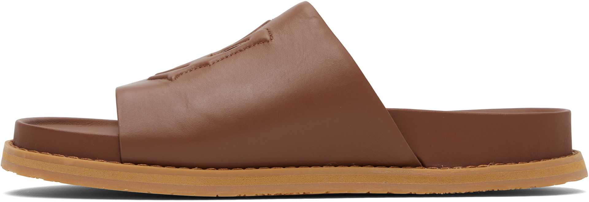 AMIRI - Tan MA Leather Pool Slides