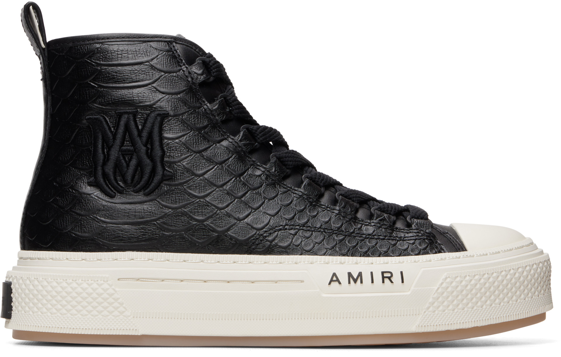 AMIRI - Black Python Embossed MA Court Hi Sneakers