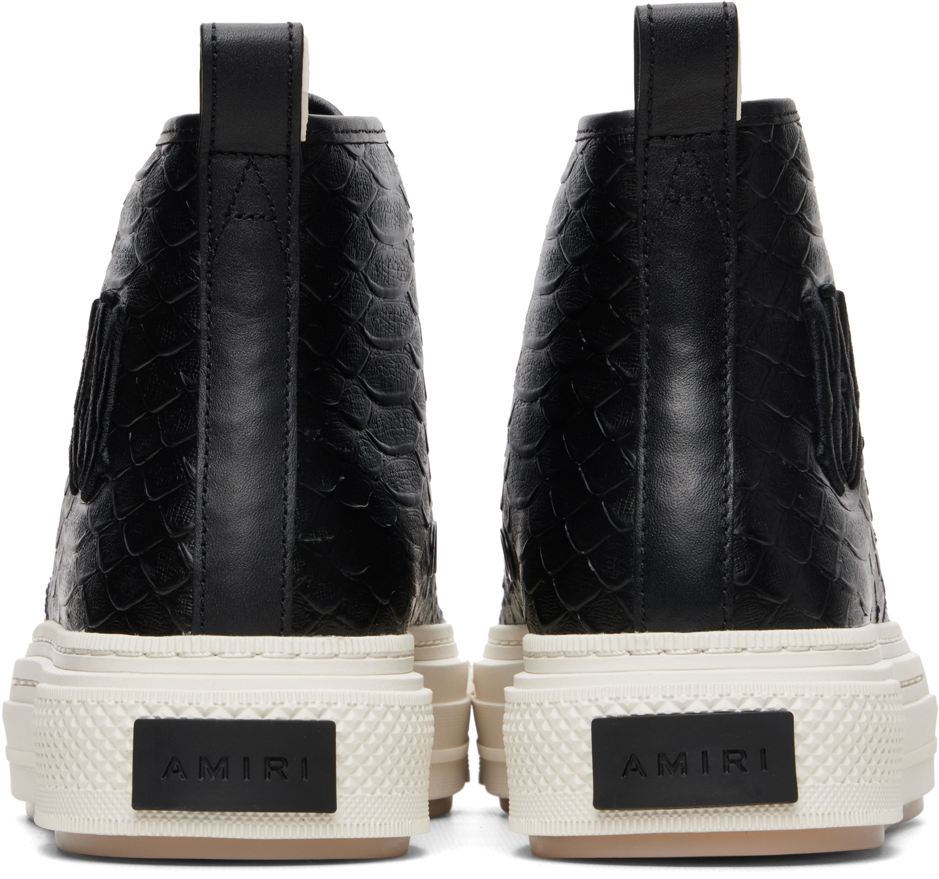 AMIRI - Black Python Embossed MA Court Hi Sneakers