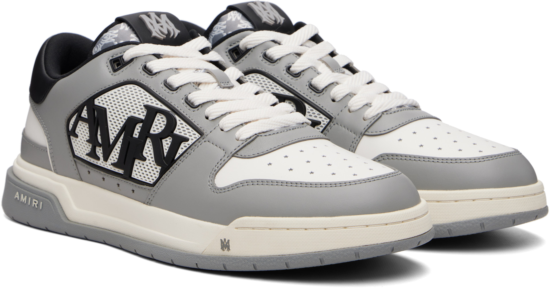 AMIRI: Gray & White Classic Low Sneakers | SSENSE