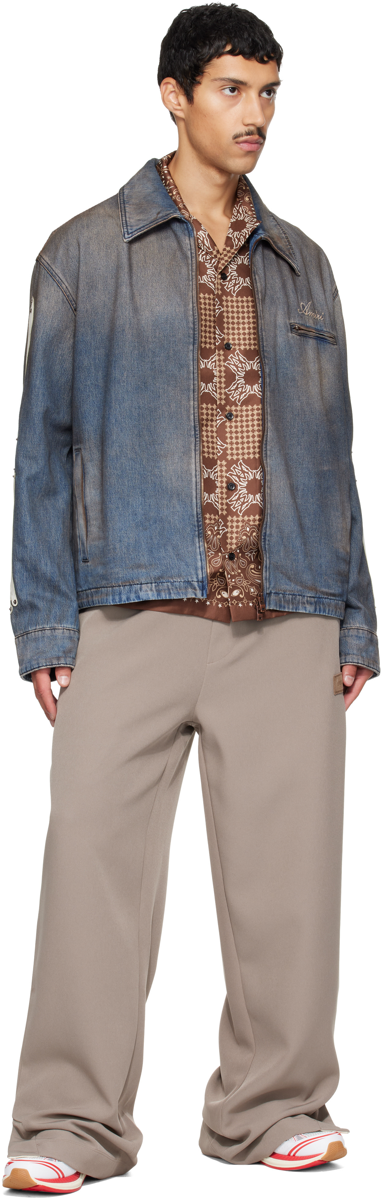 AMIRI - Baskets M-Tech blanc et rouge