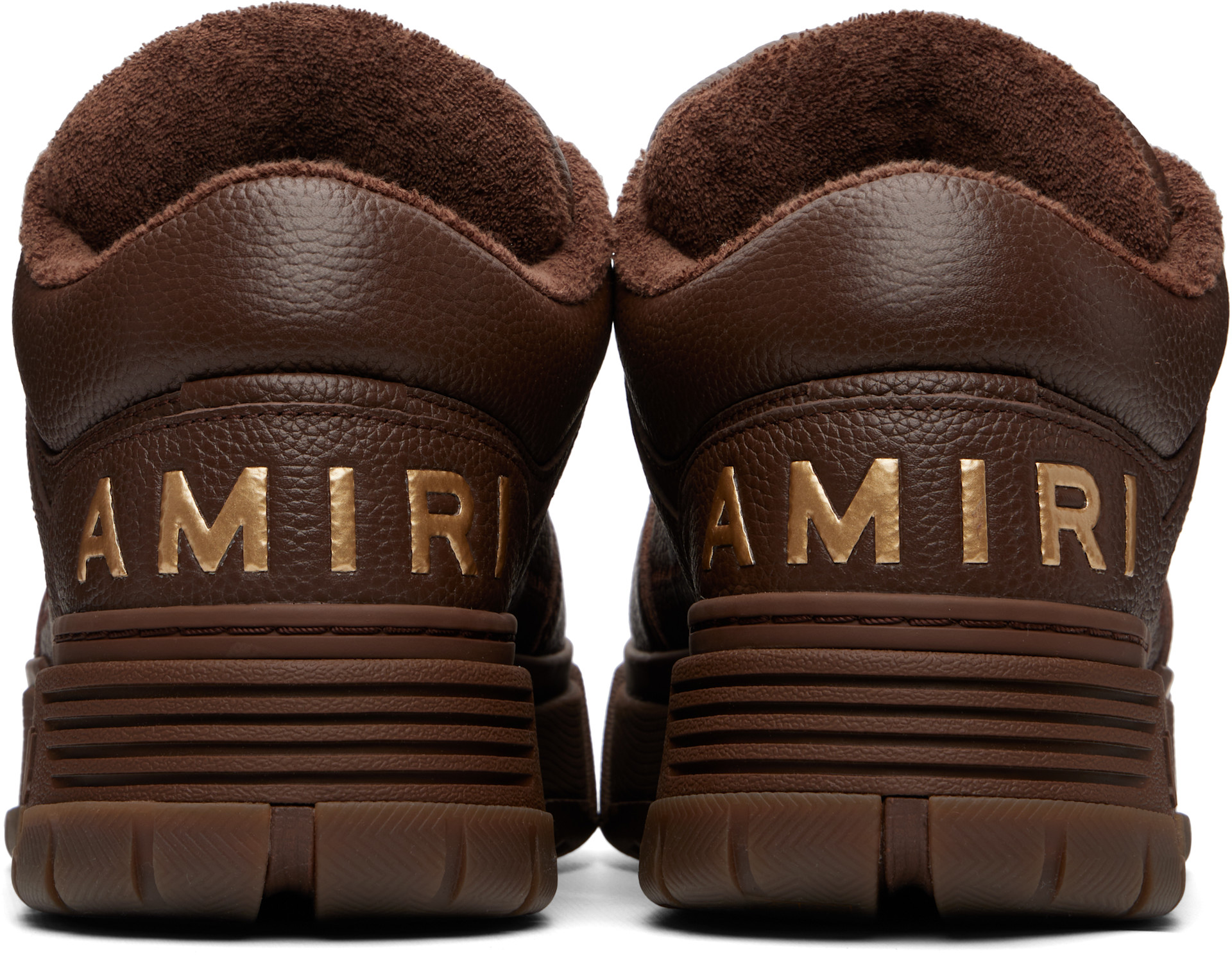 AMIRI: Brown Metallic MA-1 Sneakers | SSENSE