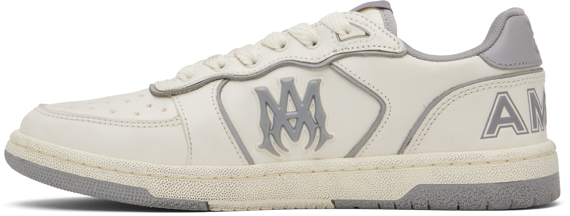 AMIRI: Off-White & Gray Newport Sneakers | SSENSE