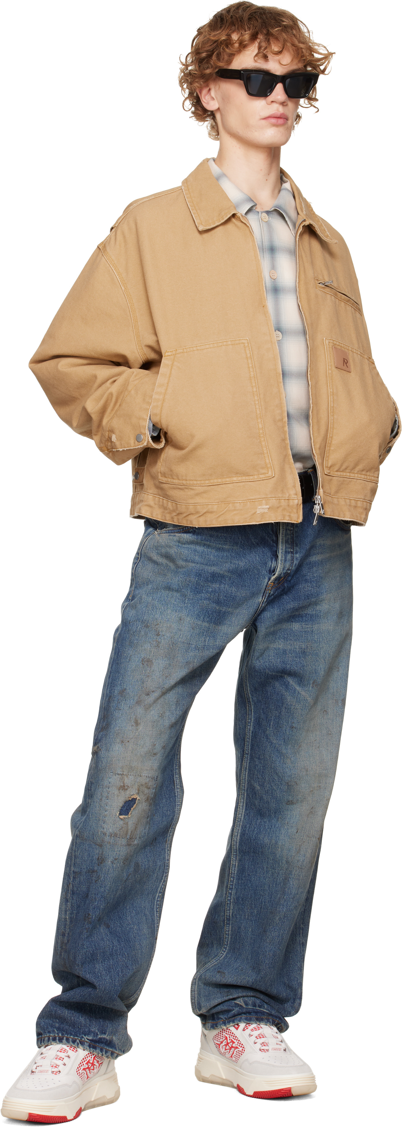 AMIRI - Baskets MA-94 blanc et rouge