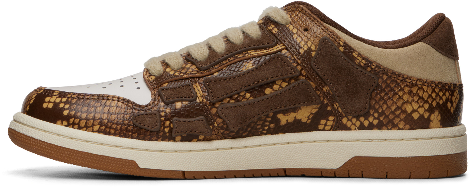 AMIRI - Brown & White Printed Python Skel Top Low Sneakers