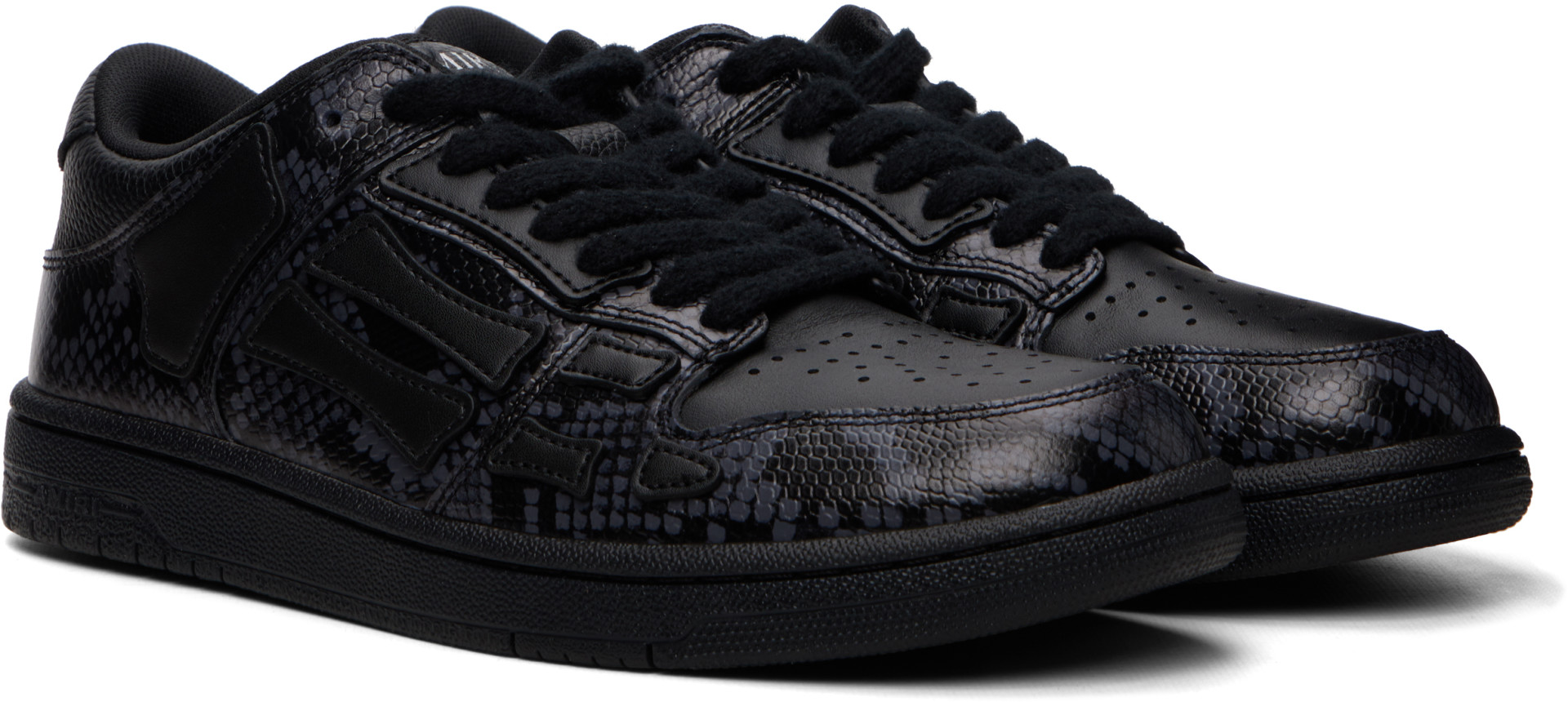 AMIRI - Black Printed Python Skel Top Low Sneakers