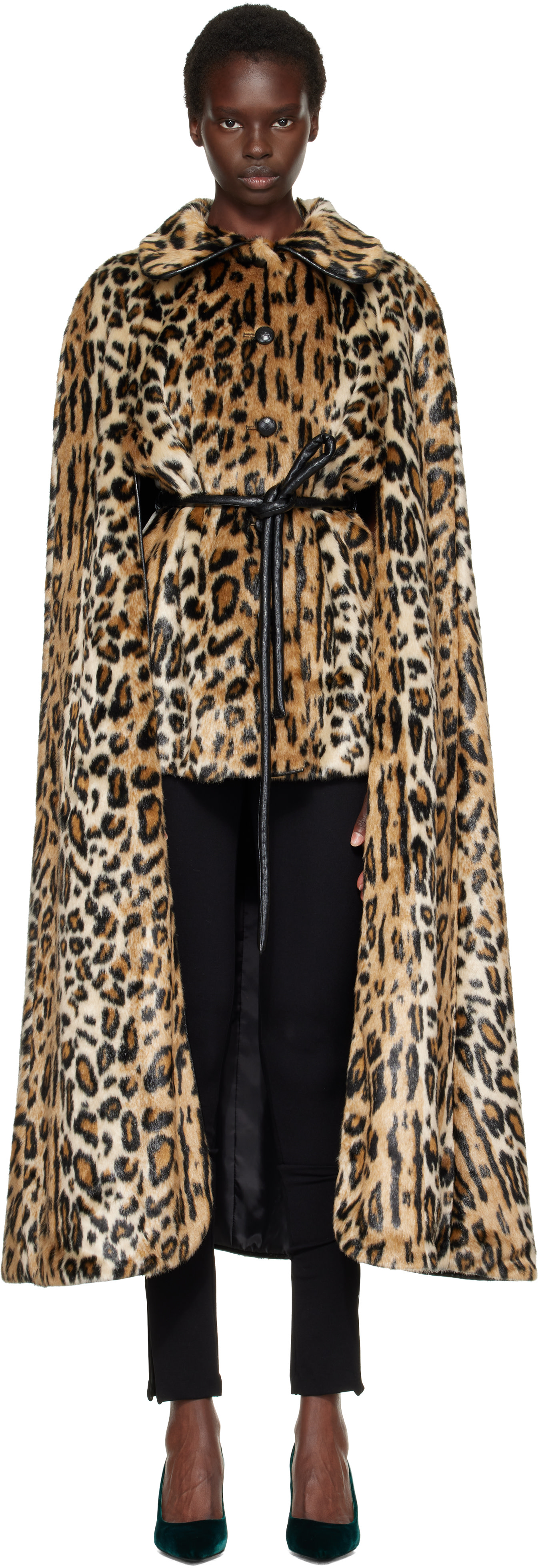 Anna Sui - Manteau de style cape brun