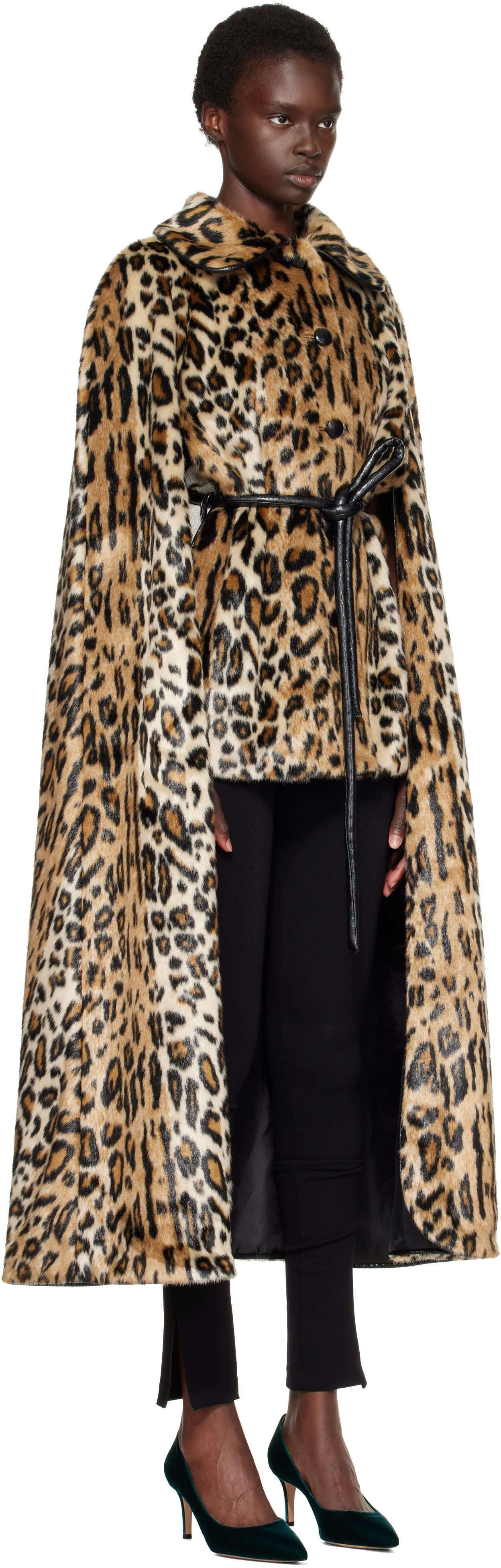 Anna Sui - Manteau de style cape brun