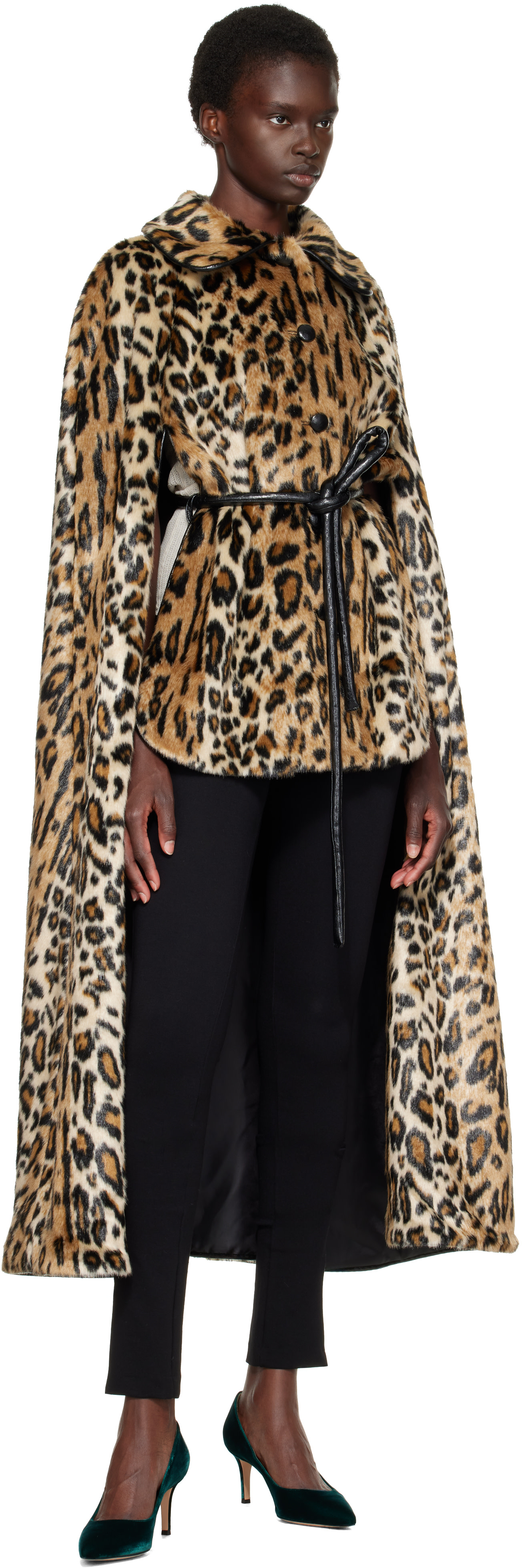 Anna Sui - Manteau de style cape brun
