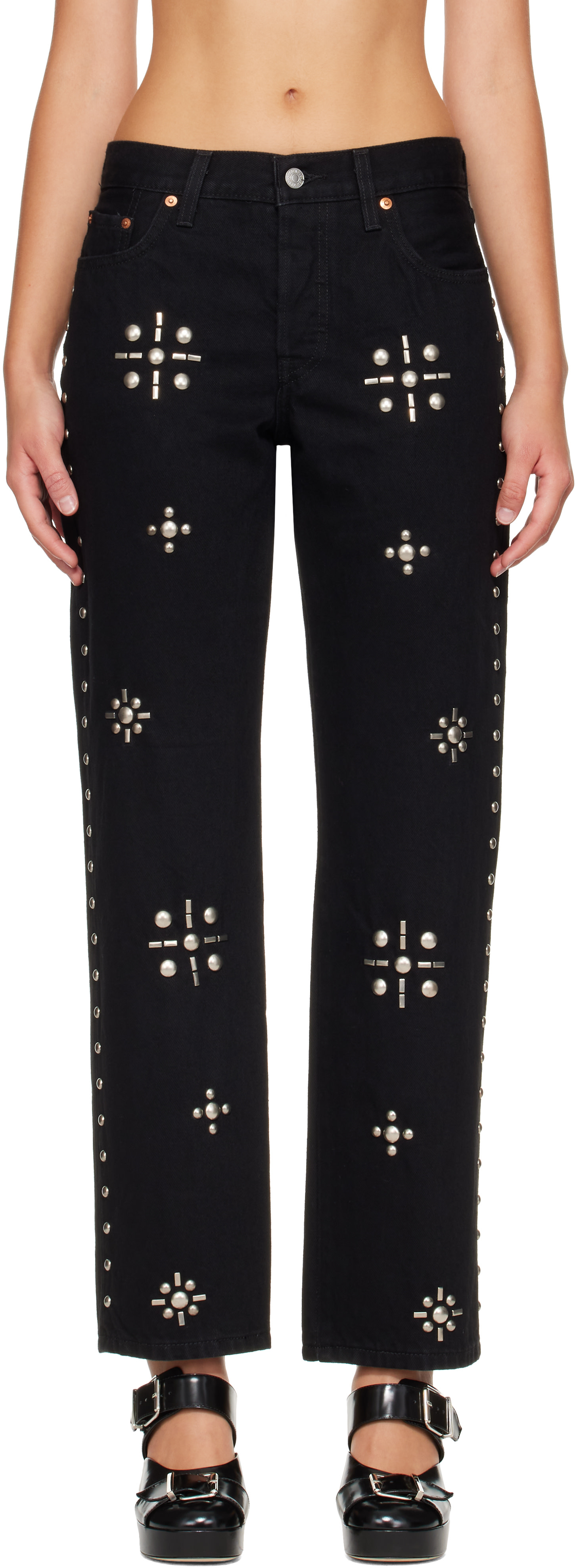 Anna Sui - Black Studded Jeans