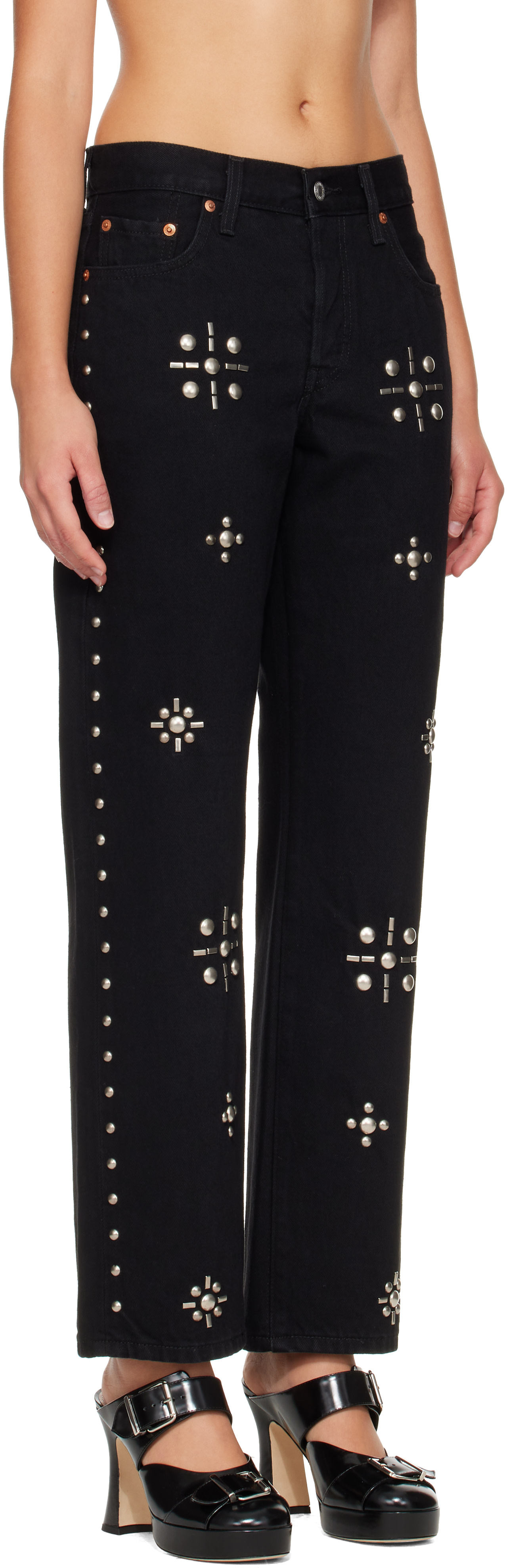Anna Sui - Jean noir à clous