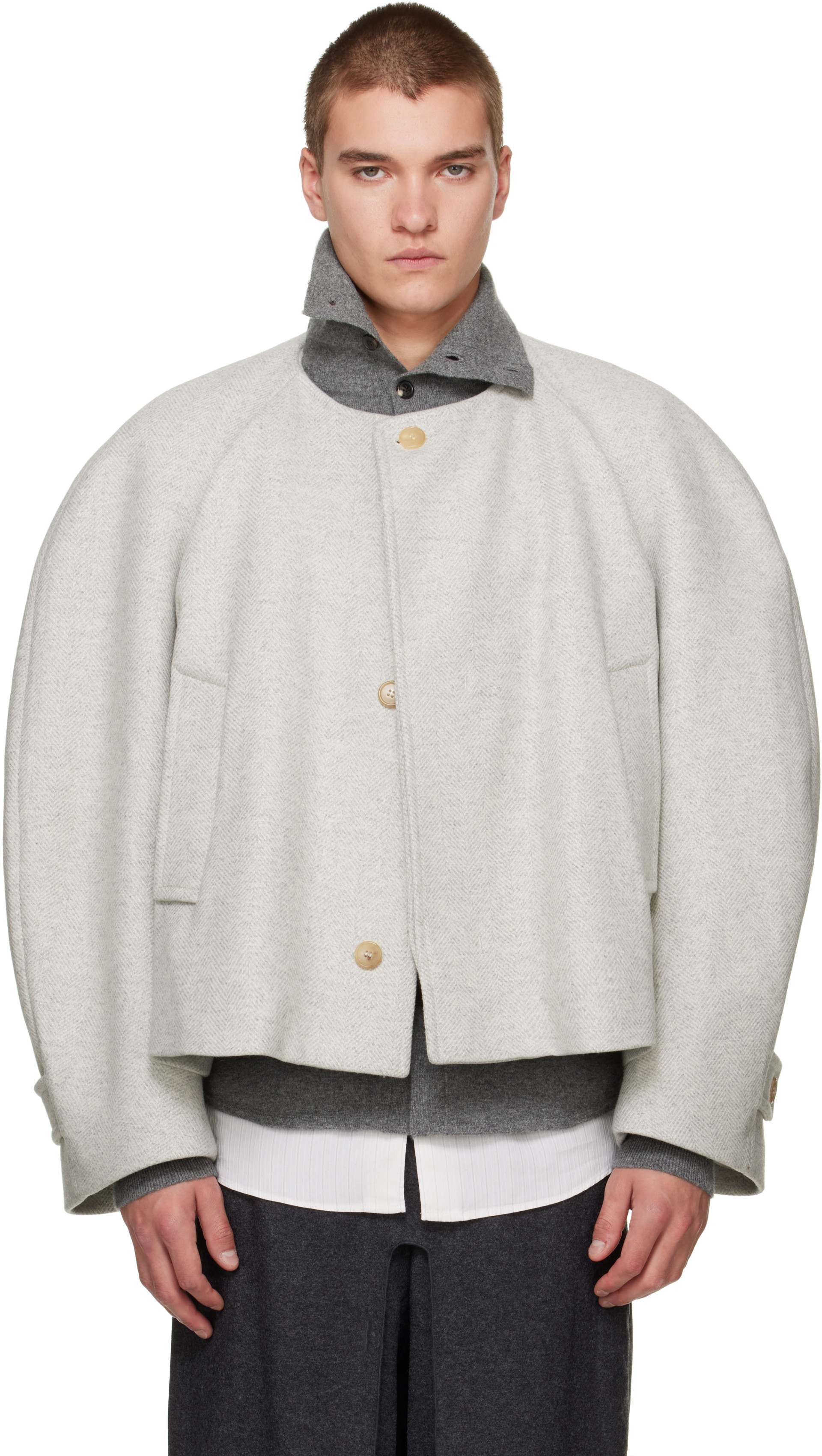 Hed Mayner - Gray Herringbone Coat