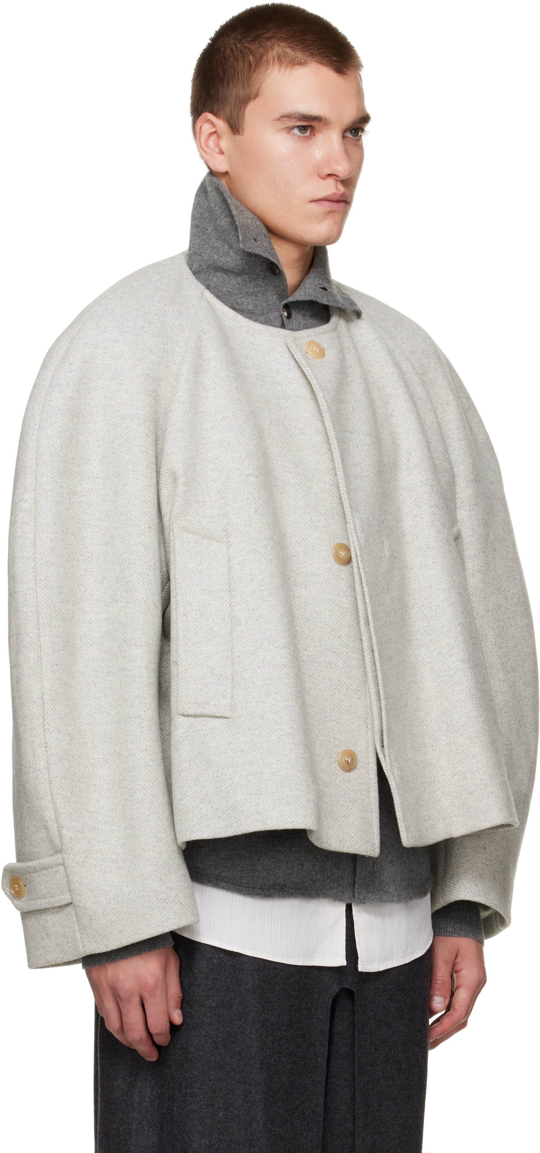 Hed Mayner - Gray Herringbone Coat