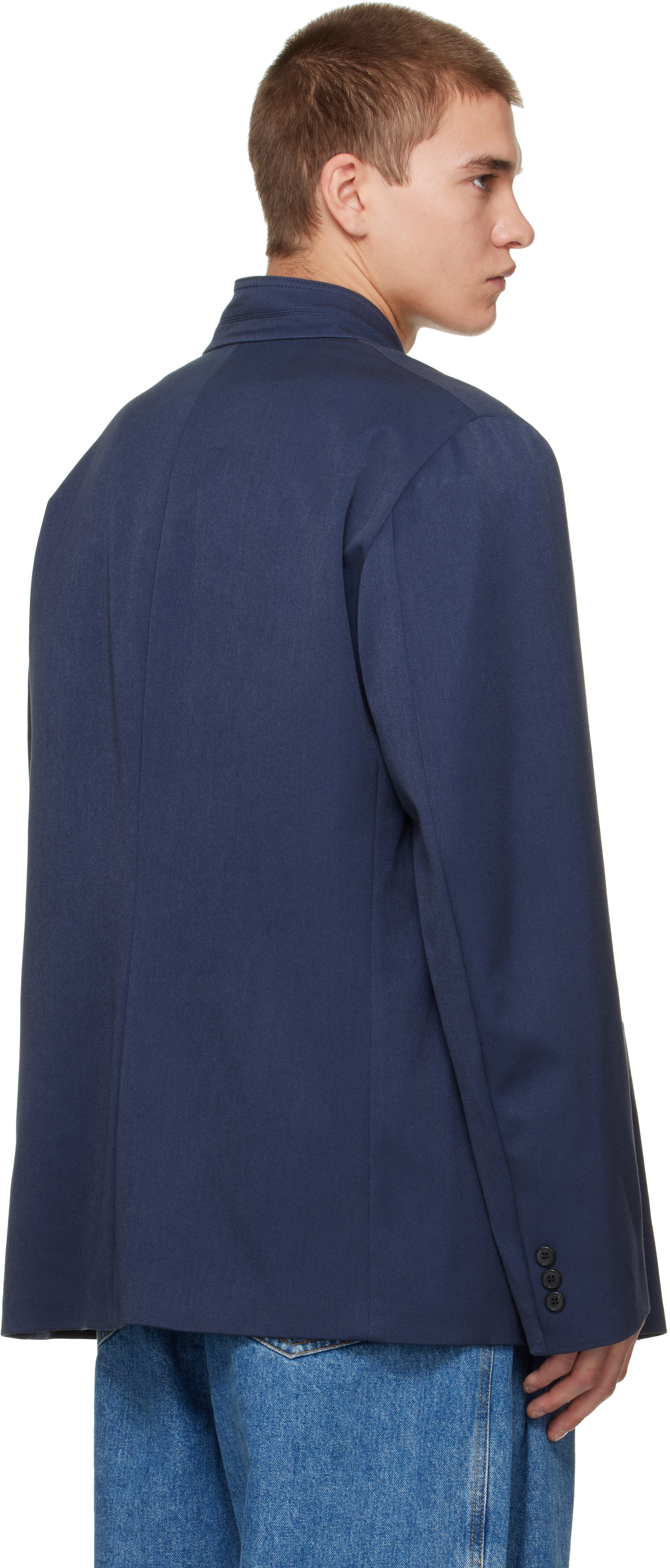 Hed Mayner - Navy Shawl Blazer