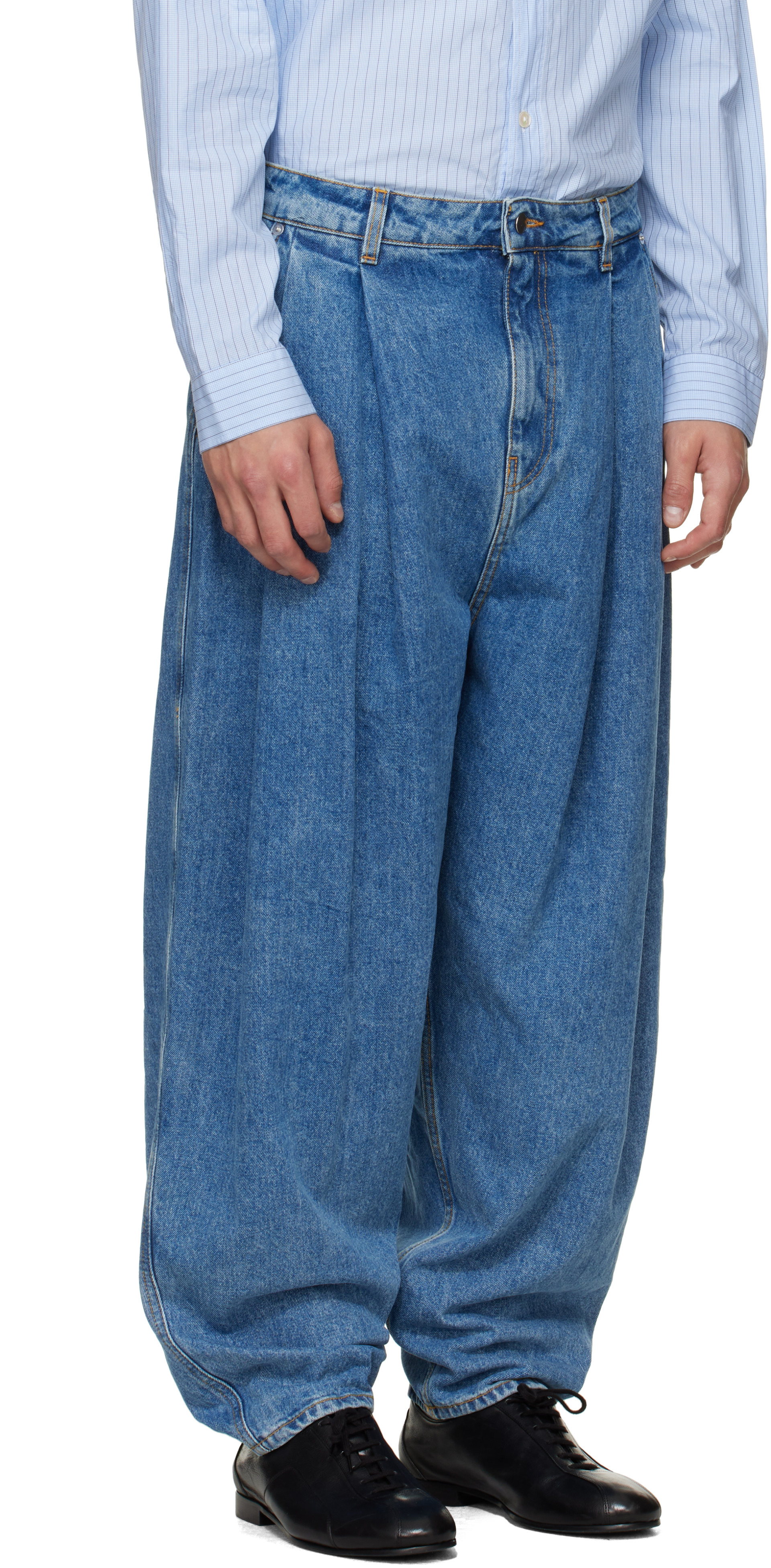 Hed Mayner - Bue Pleated Jeans