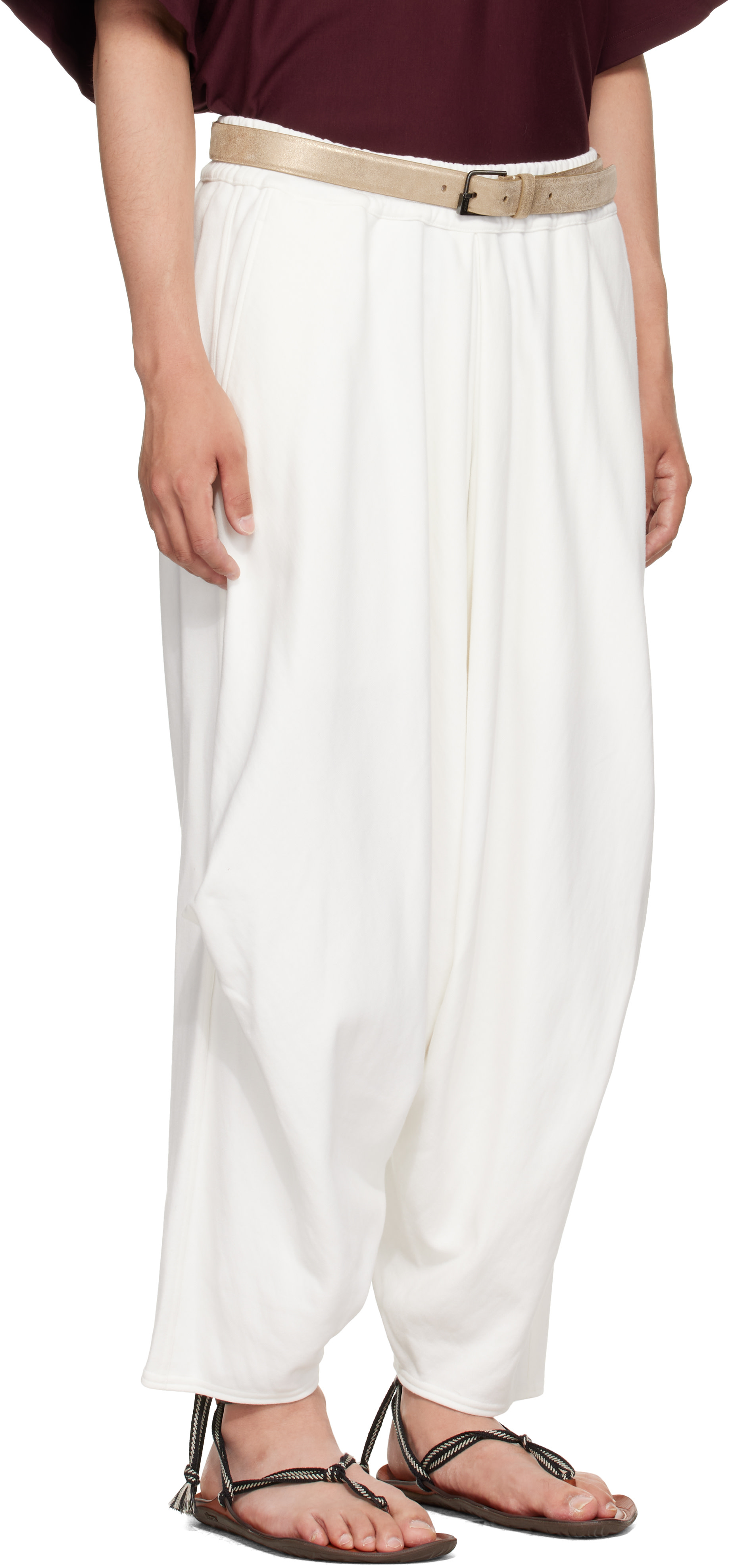 Hed Mayner - Off-White Embroidered Sweatpants
