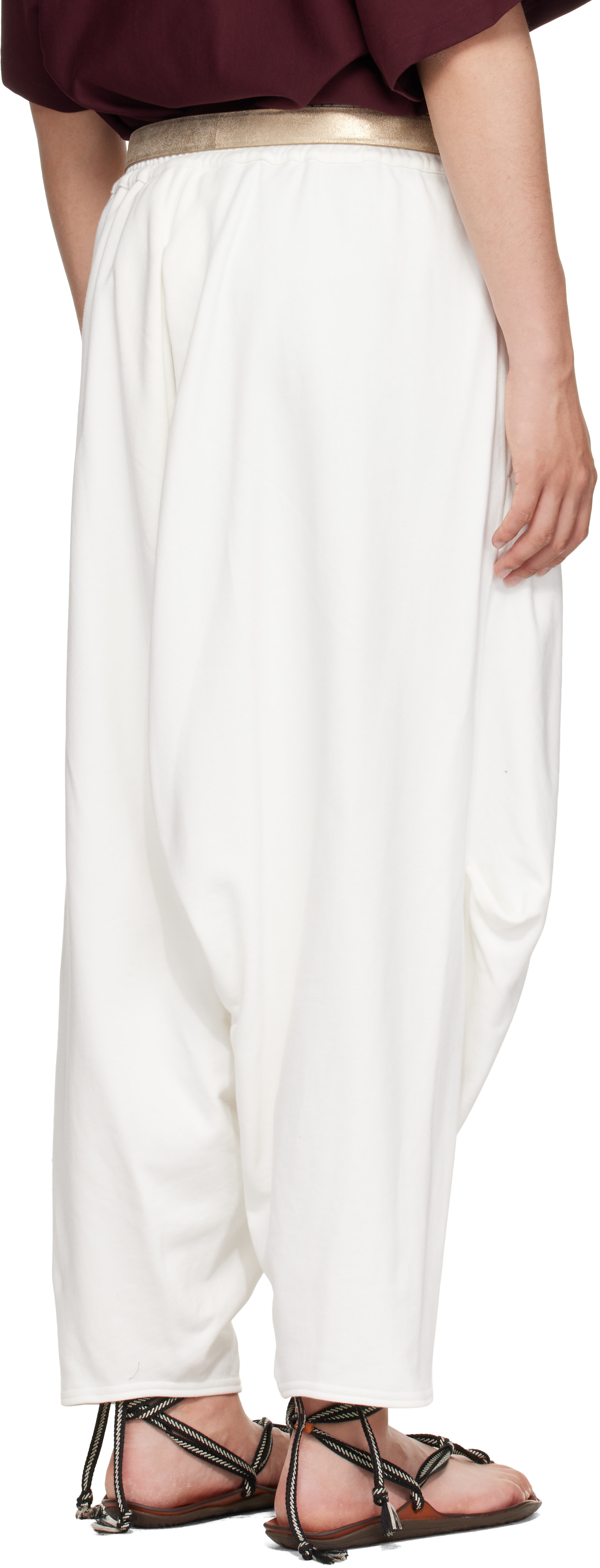 Hed Mayner - Off-White Embroidered Sweatpants