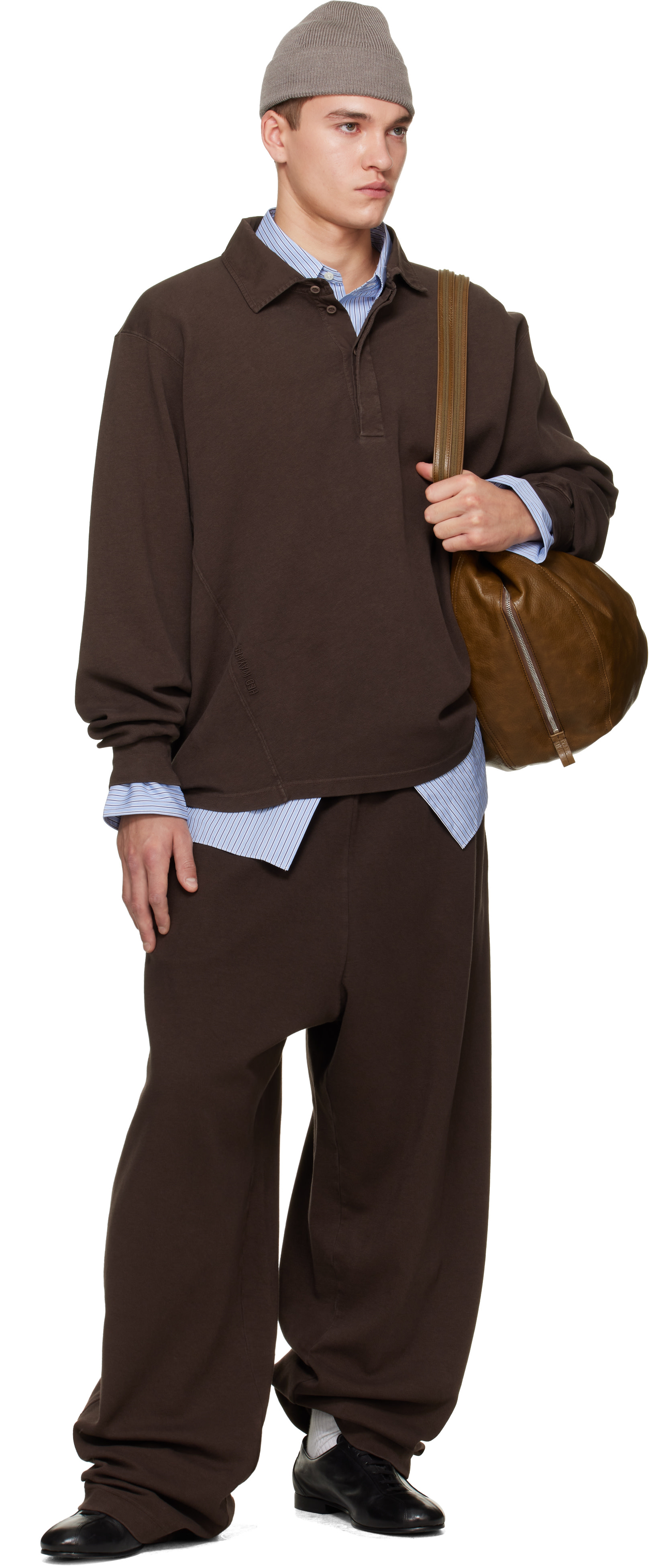 Hed Mayner - Brown Embroidered Sweatpants
