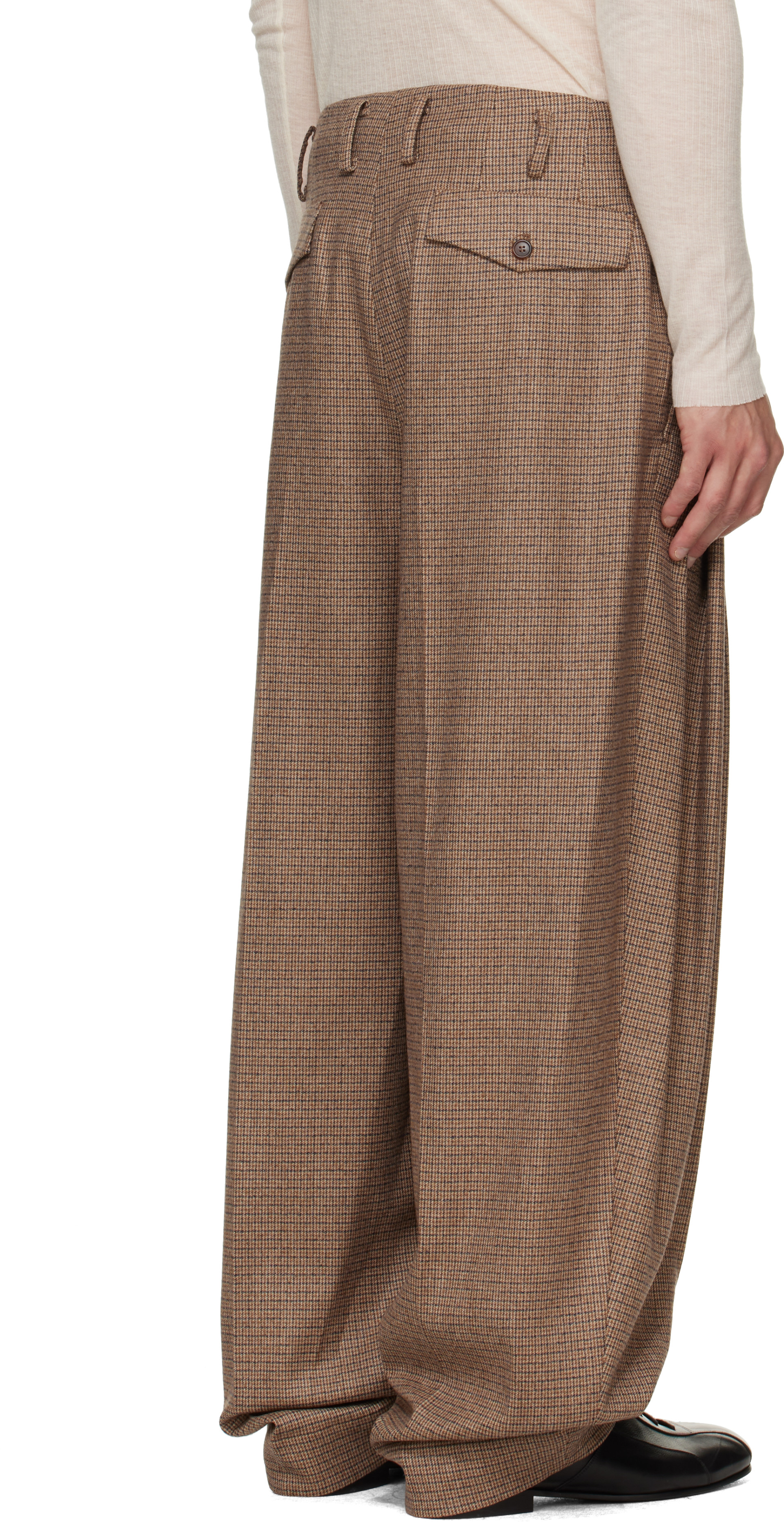 Hed Mayner - Brown Check Trousers
