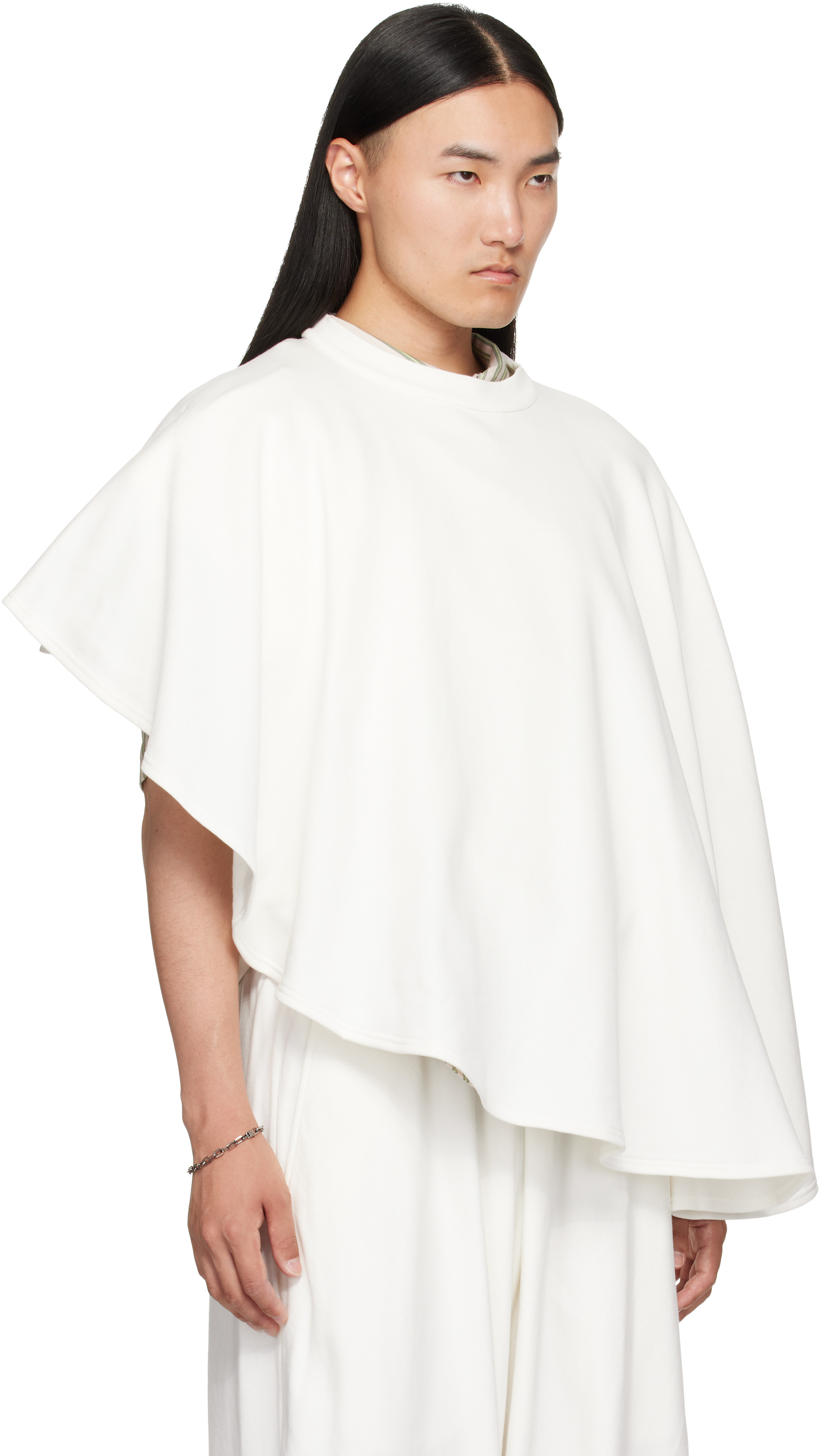Hed Mayner - Pull molletonné de style cape blanc cassé