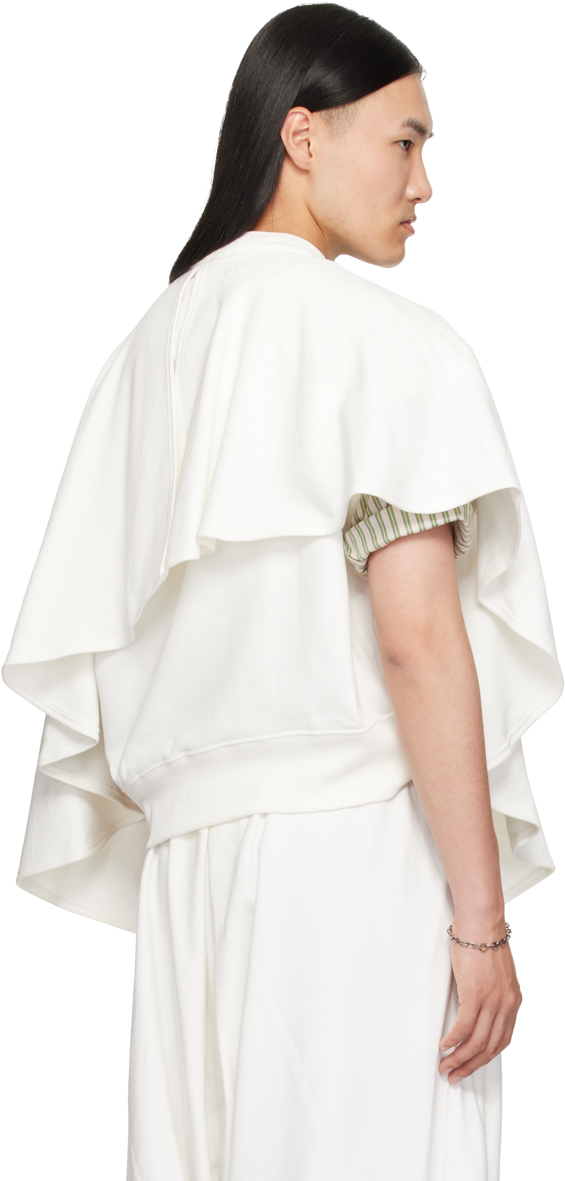 Hed Mayner - Pull molletonné de style cape blanc cassé