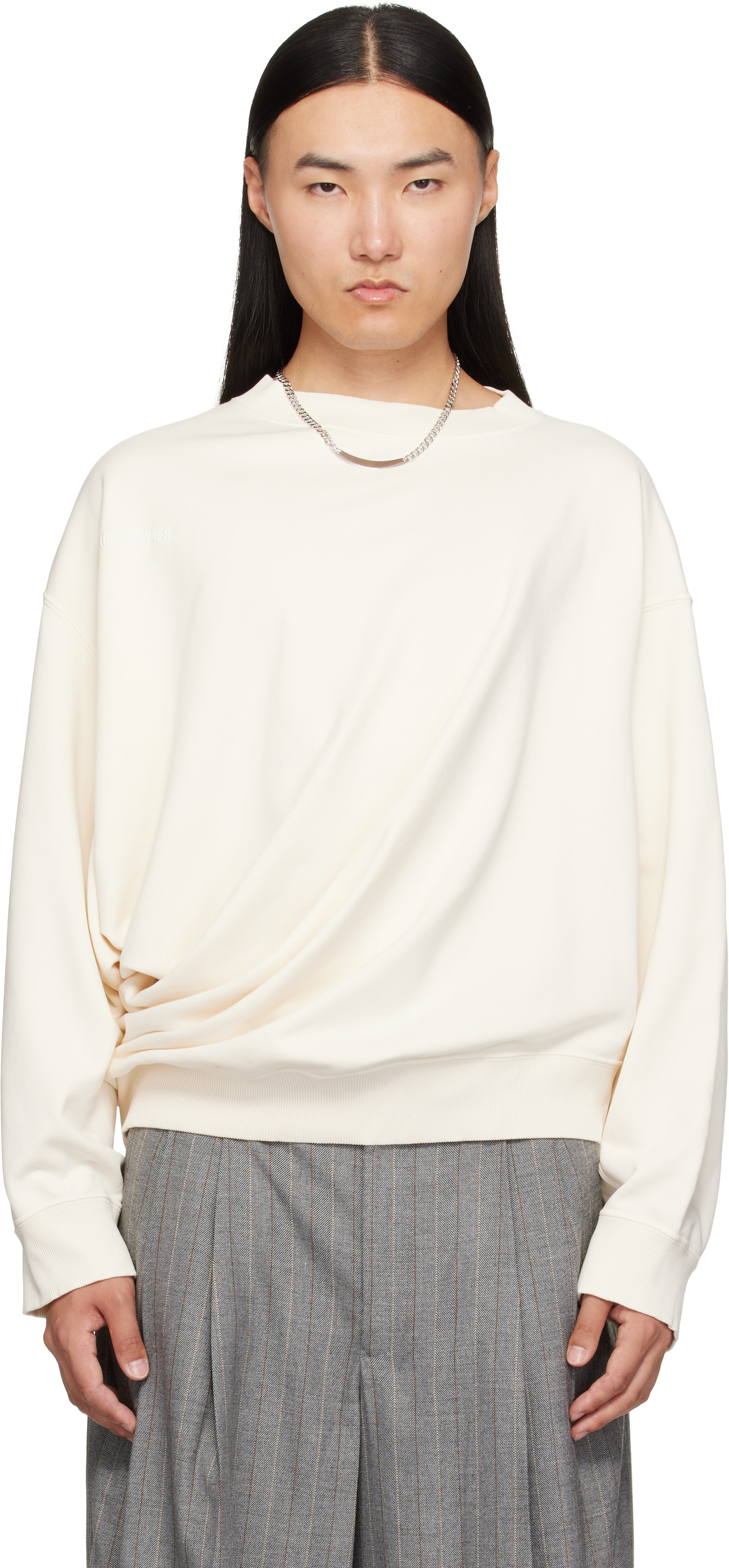 Hed Mayner - Off-White Asymmetric Sweatshirt