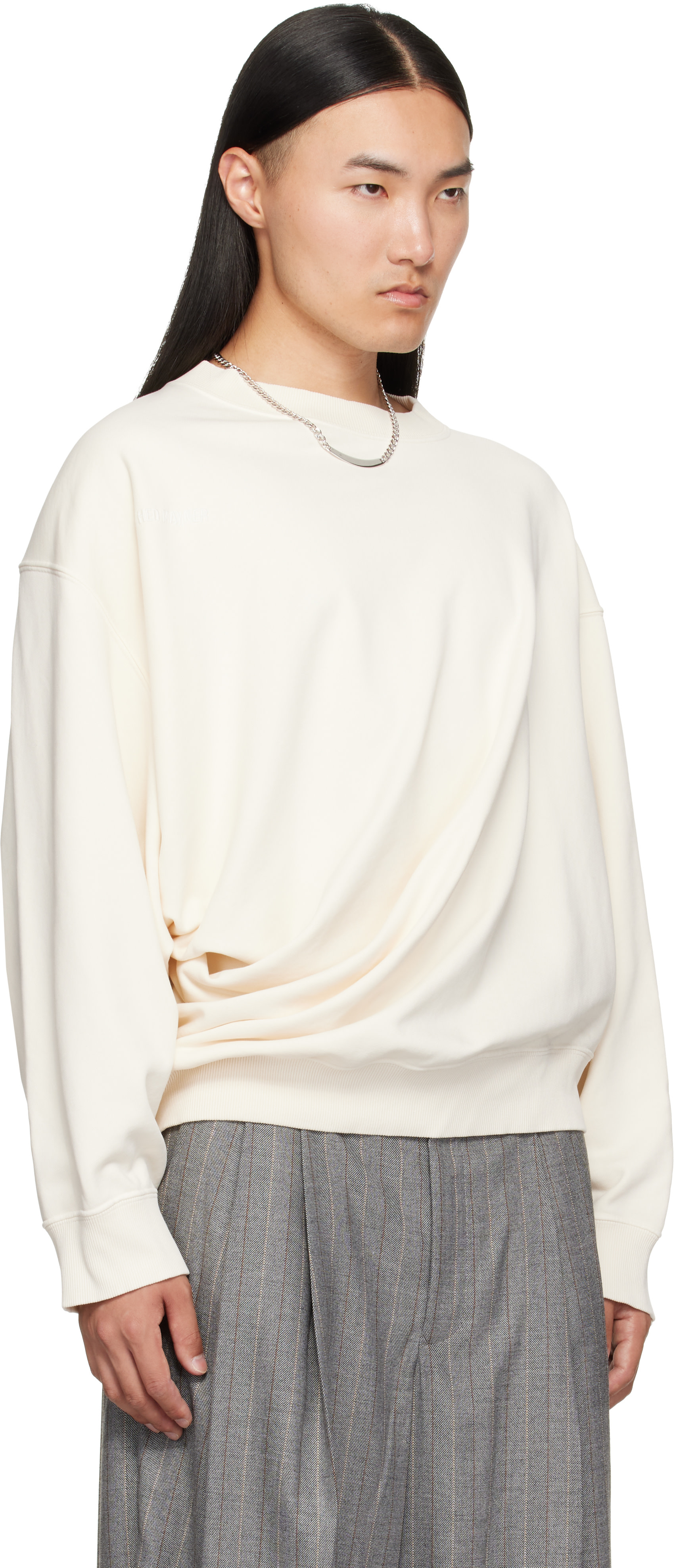 Hed Mayner - Off-White Asymmetric Sweatshirt