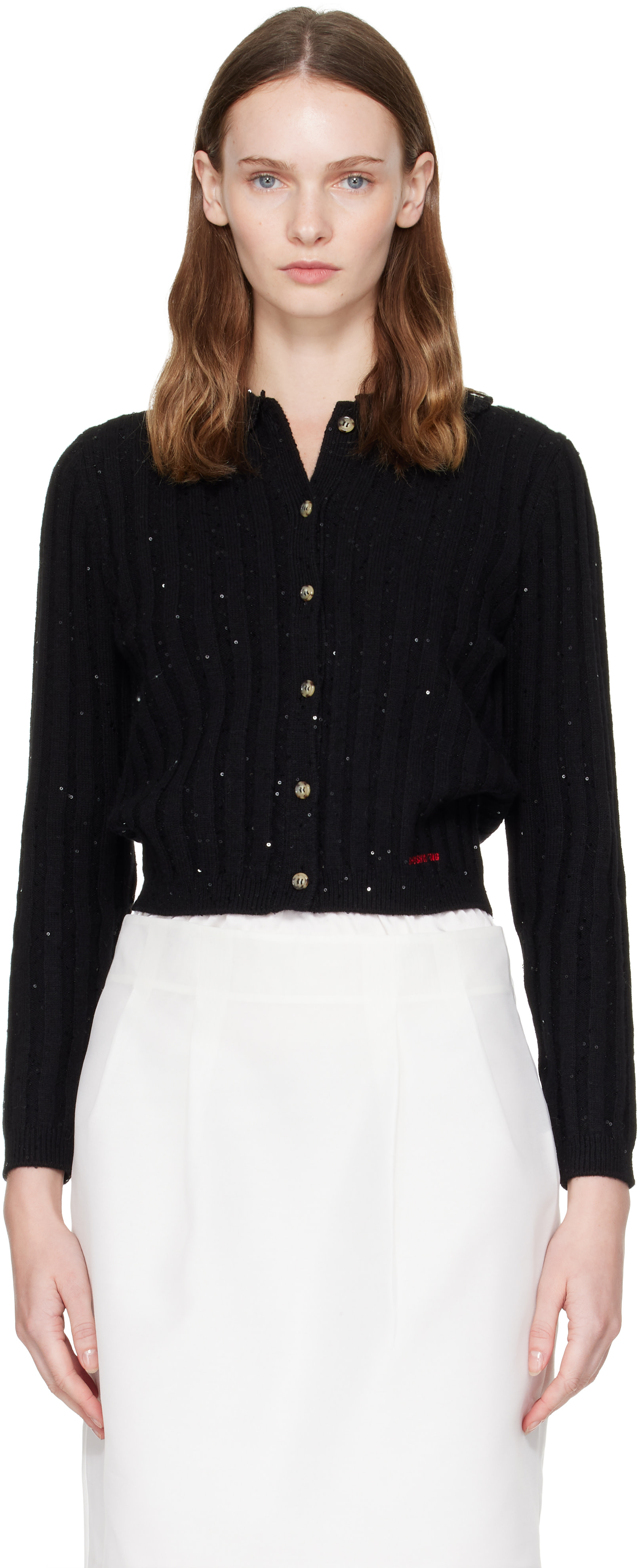 SHUSHU/TONG: Black Sequins Cardigan | SSENSE Italy