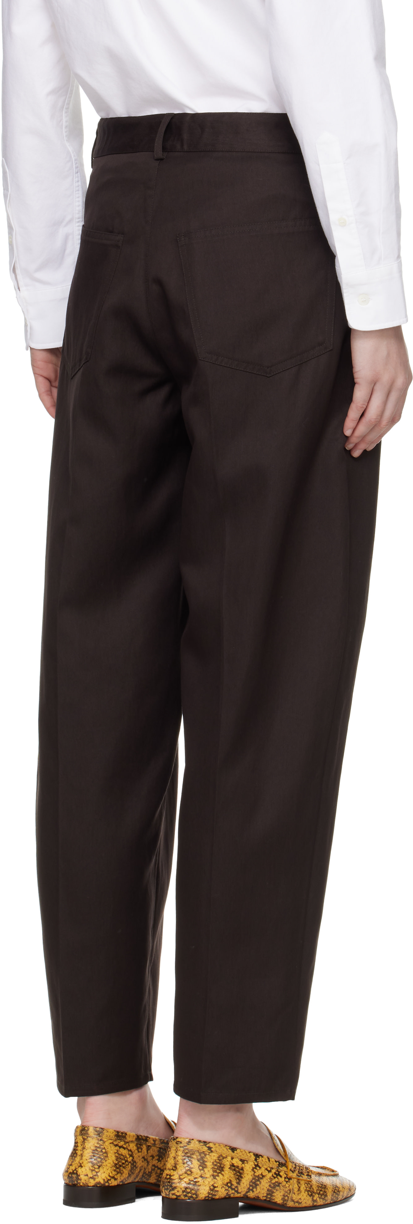 CORDERA - Pantalon carotte brun