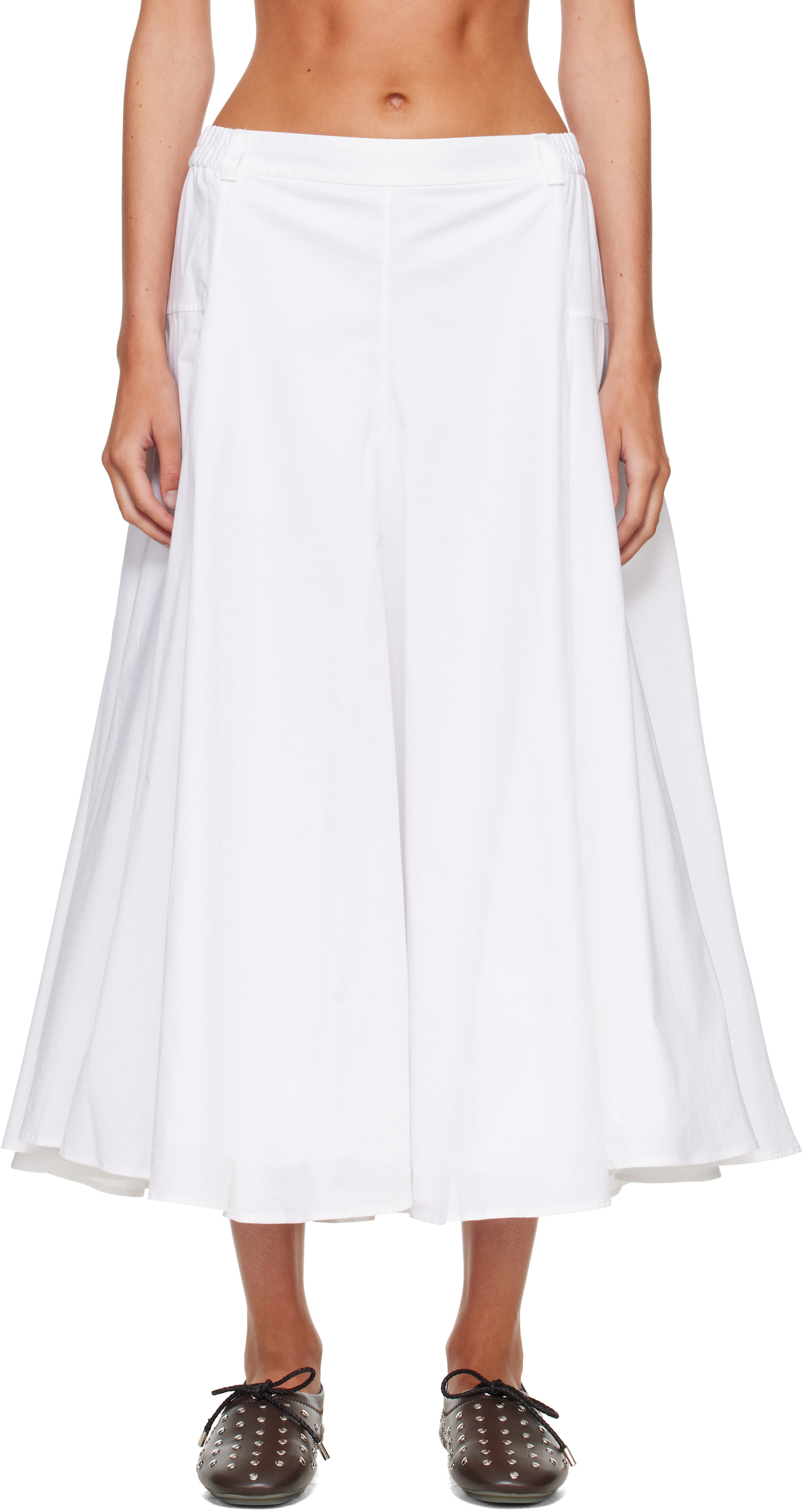CORDERA - Jupe midi ample blanche en coton