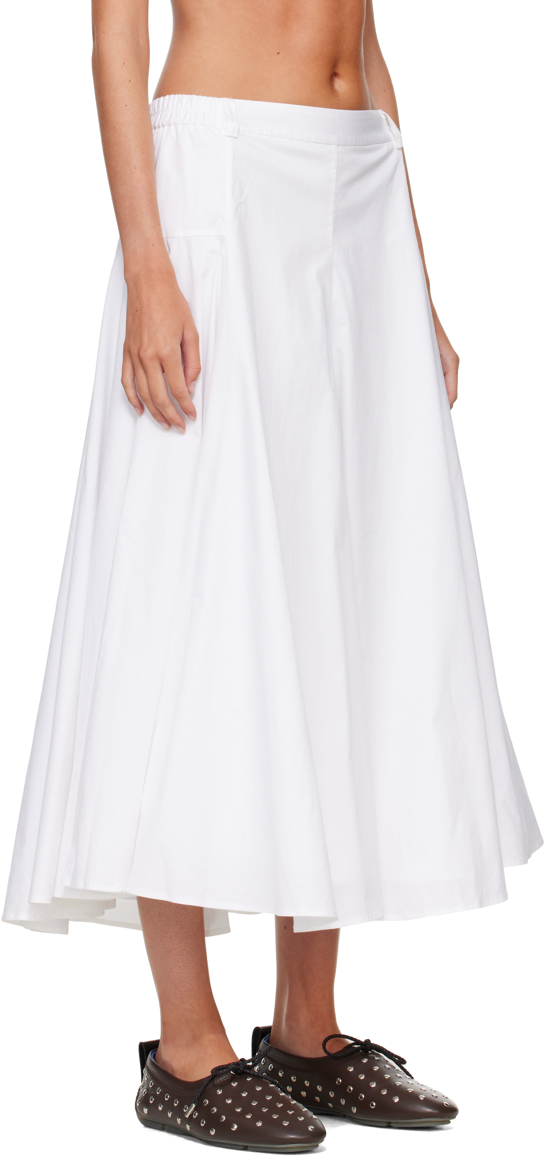 CORDERA - Jupe midi ample blanche en coton