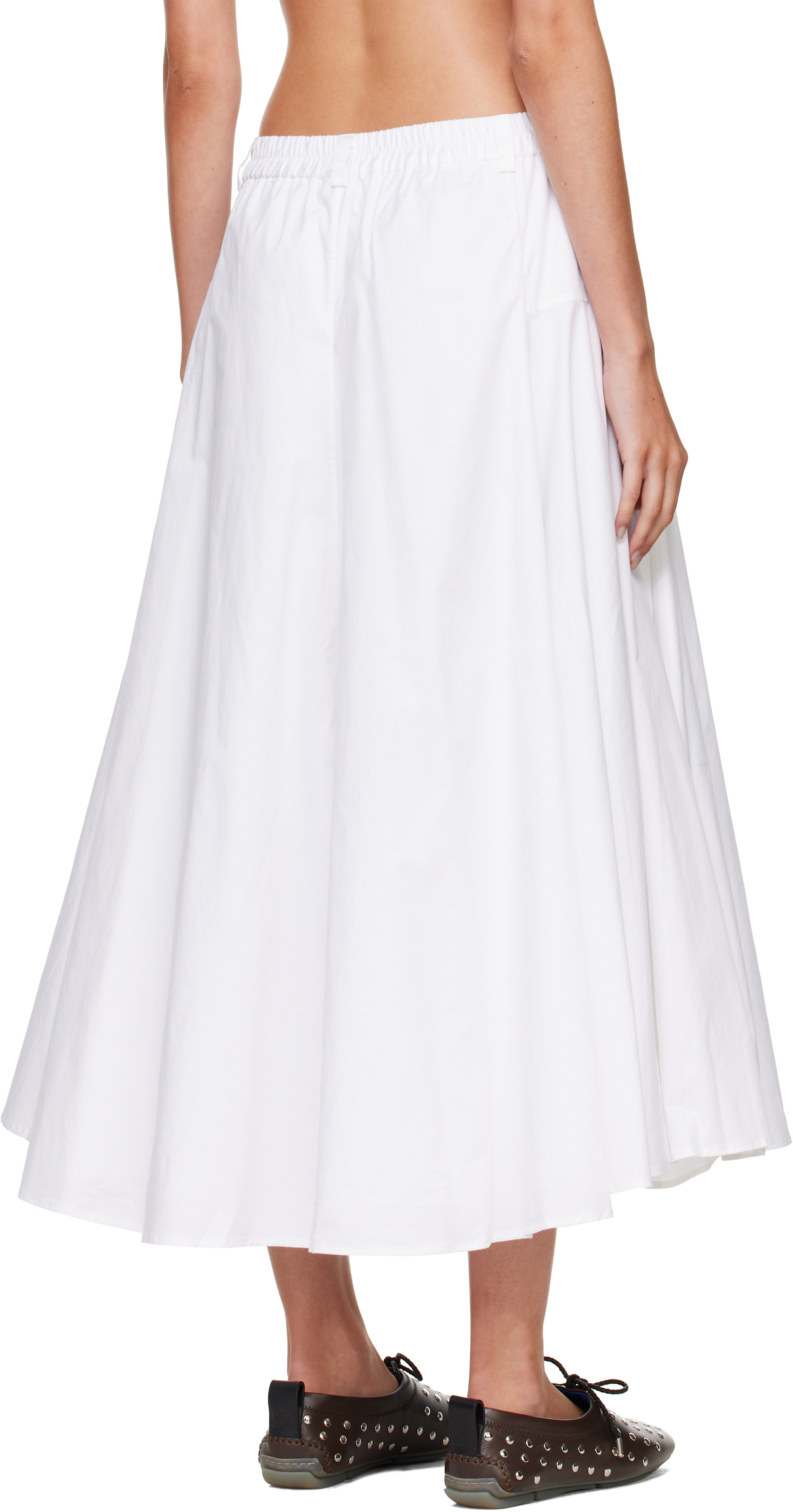 CORDERA - Jupe midi ample blanche en coton