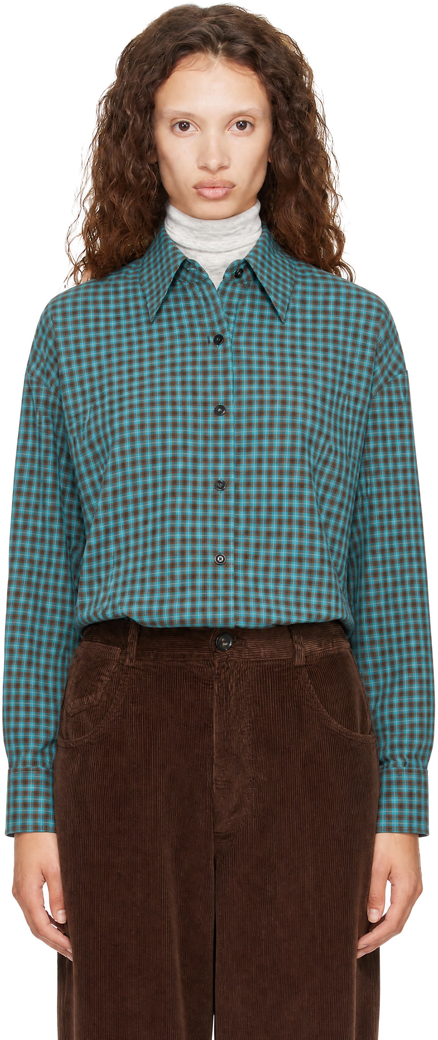 Cordera - Blue Checked Oversized Shirt