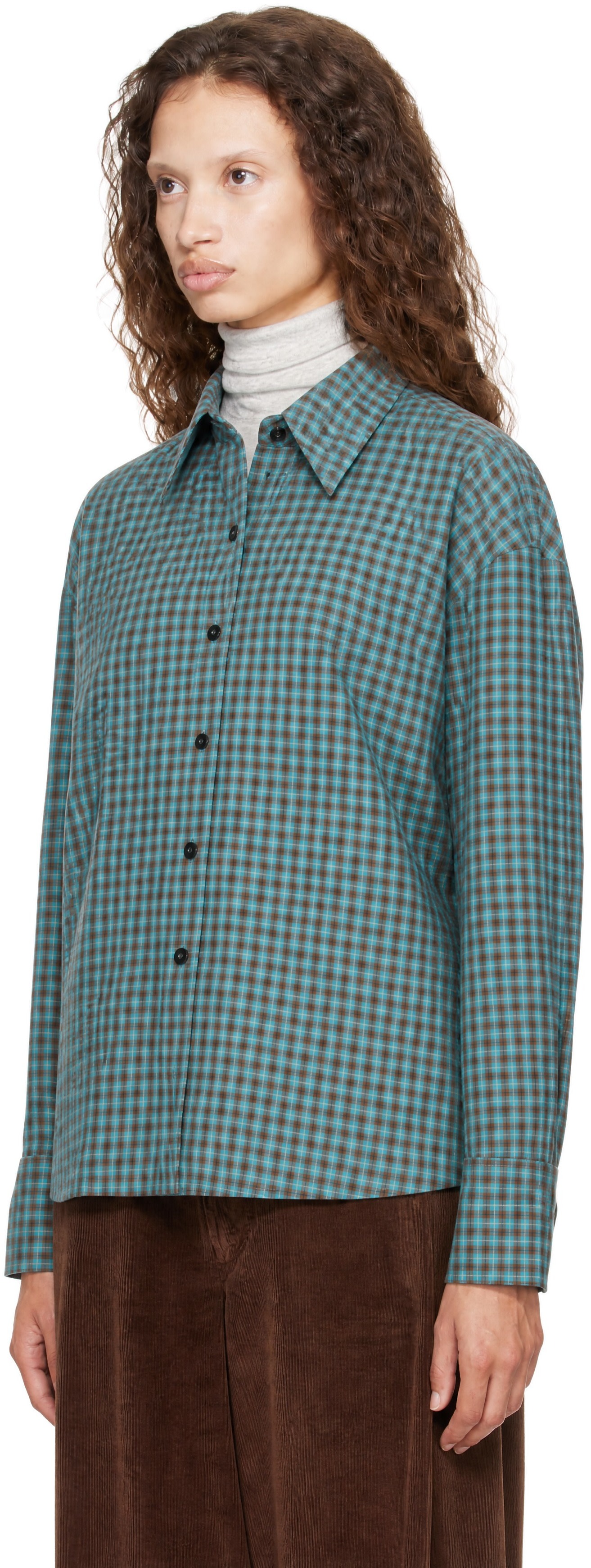 Cordera - Blue Checked Oversized Shirt