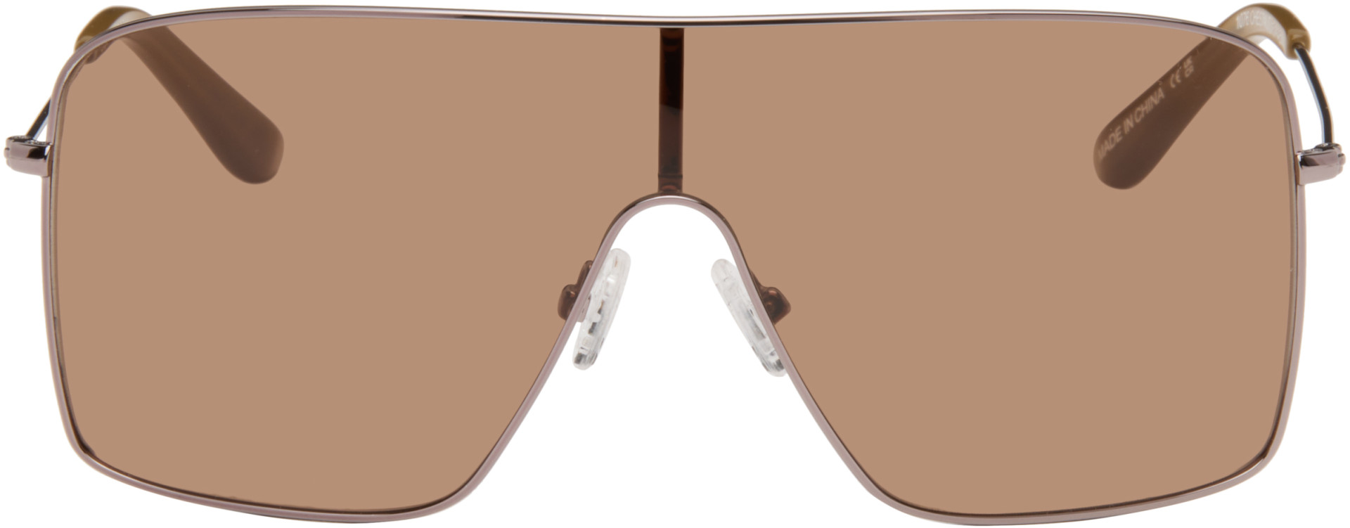 Courrèges - Lunettes de soleil de type visière gris acier