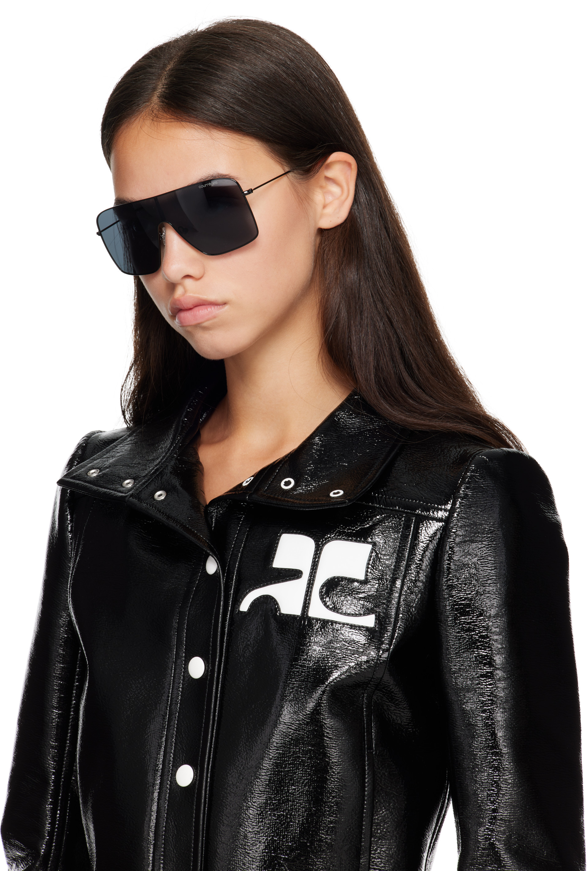 Courrèges - Black Shield Sunglasses