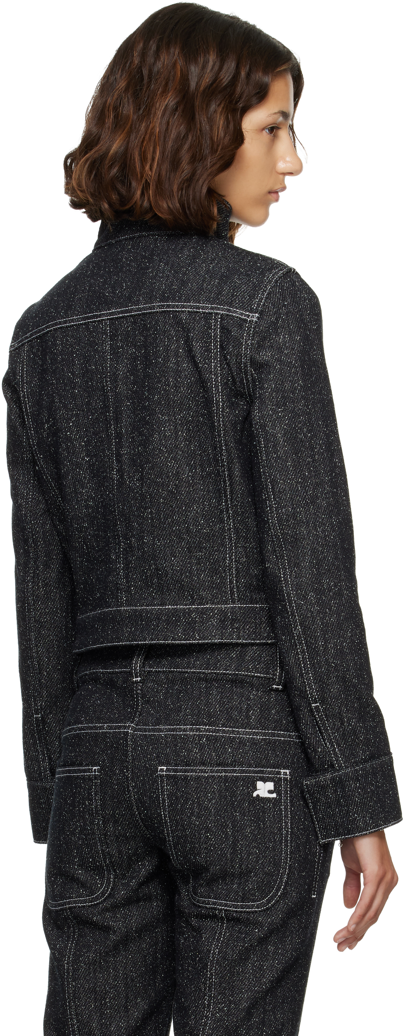 Courrèges - Blouson noir en tweed