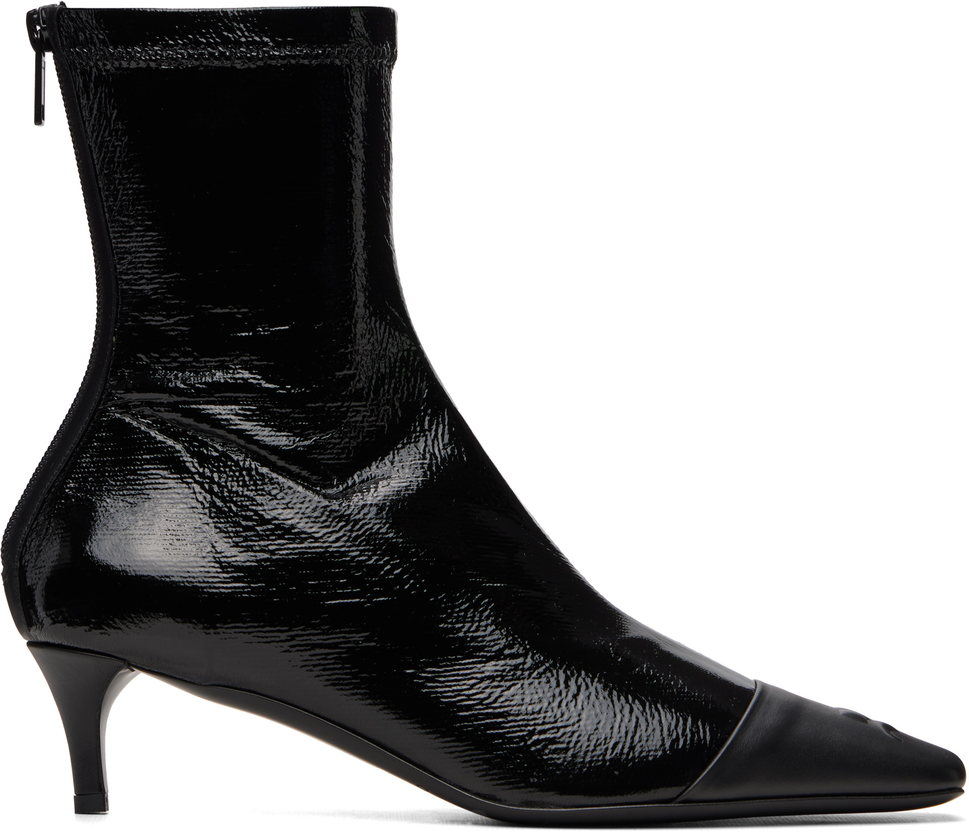 Courrèges - Bottines noires à bout renforcé en vinyle