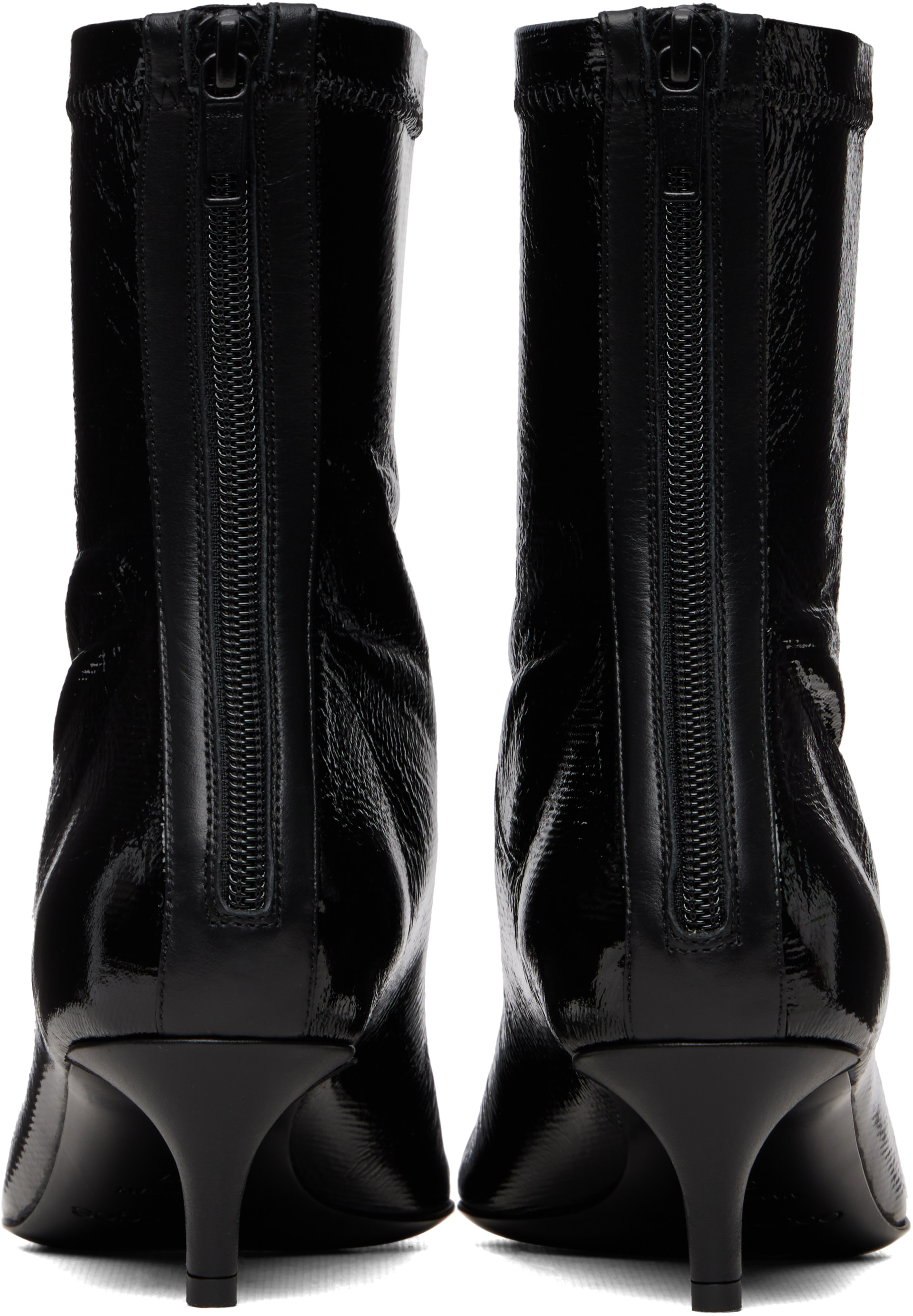 Courrèges - Bottines noires à bout renforcé en vinyle