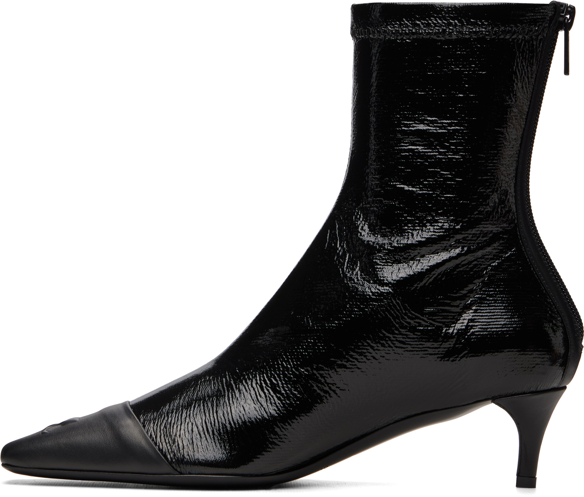 Courrèges - Bottines noires à bout renforcé en vinyle