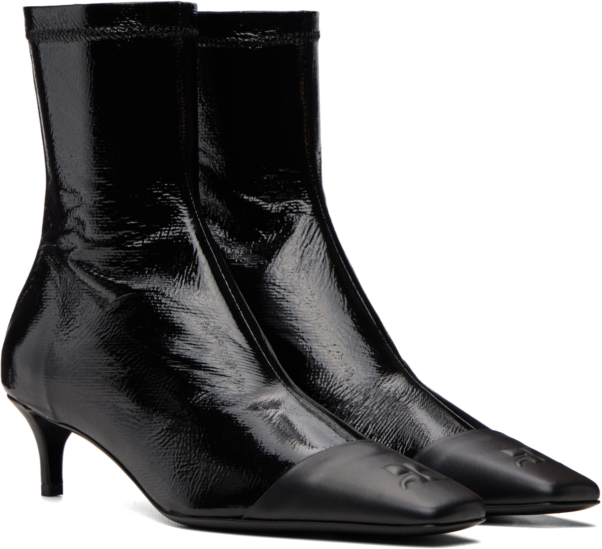 Courrèges - Bottines noires à bout renforcé en vinyle