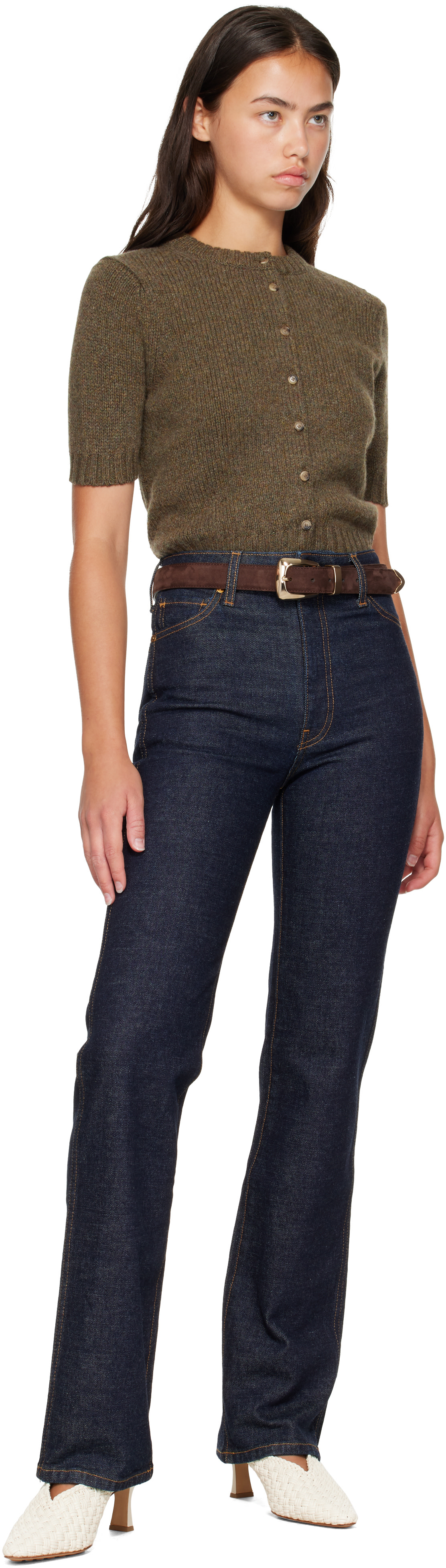 KHAITE - Ceinture Benny brune